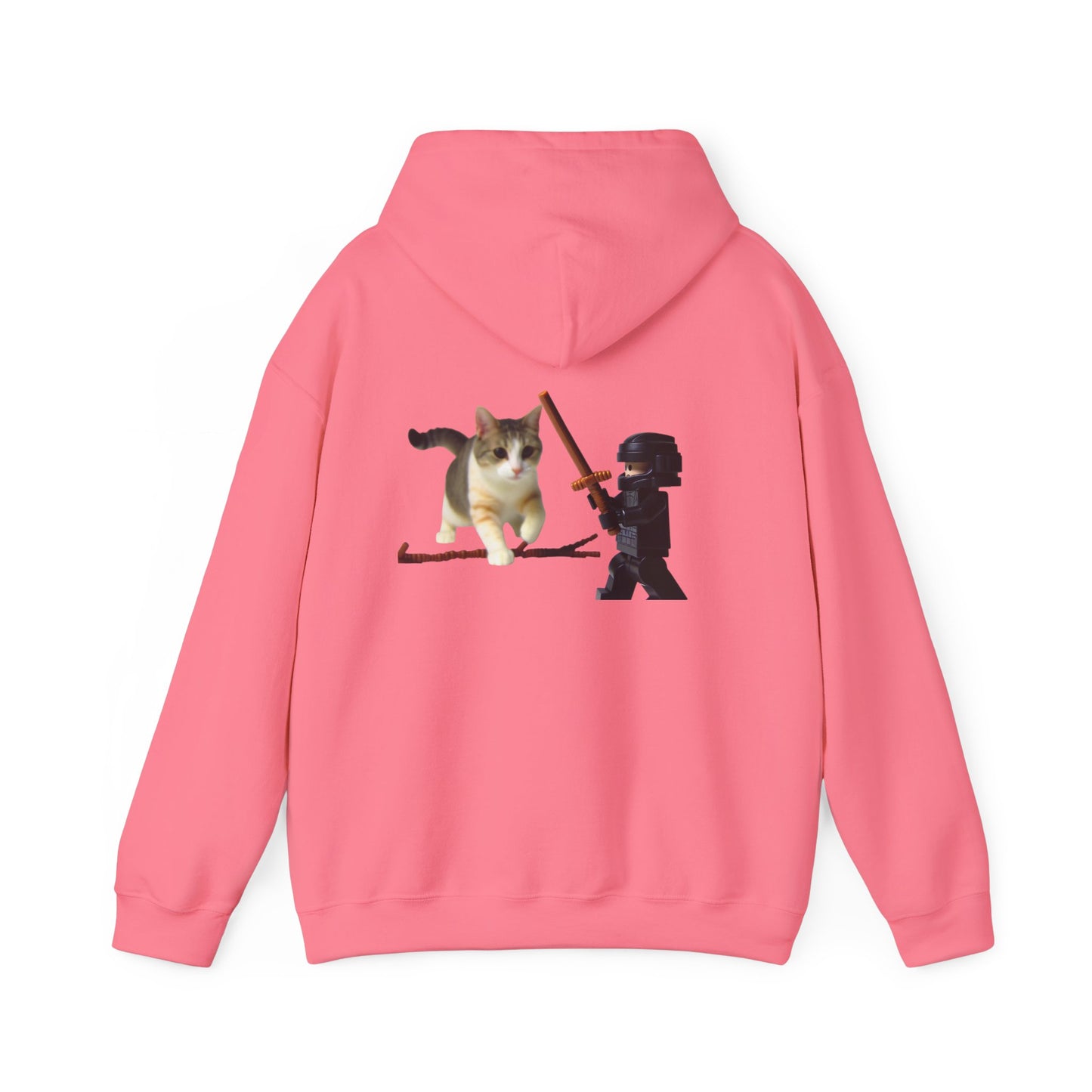 Hooded Sweatshirt - Lego Darth Vader Sword Fighting Giant Cat Design