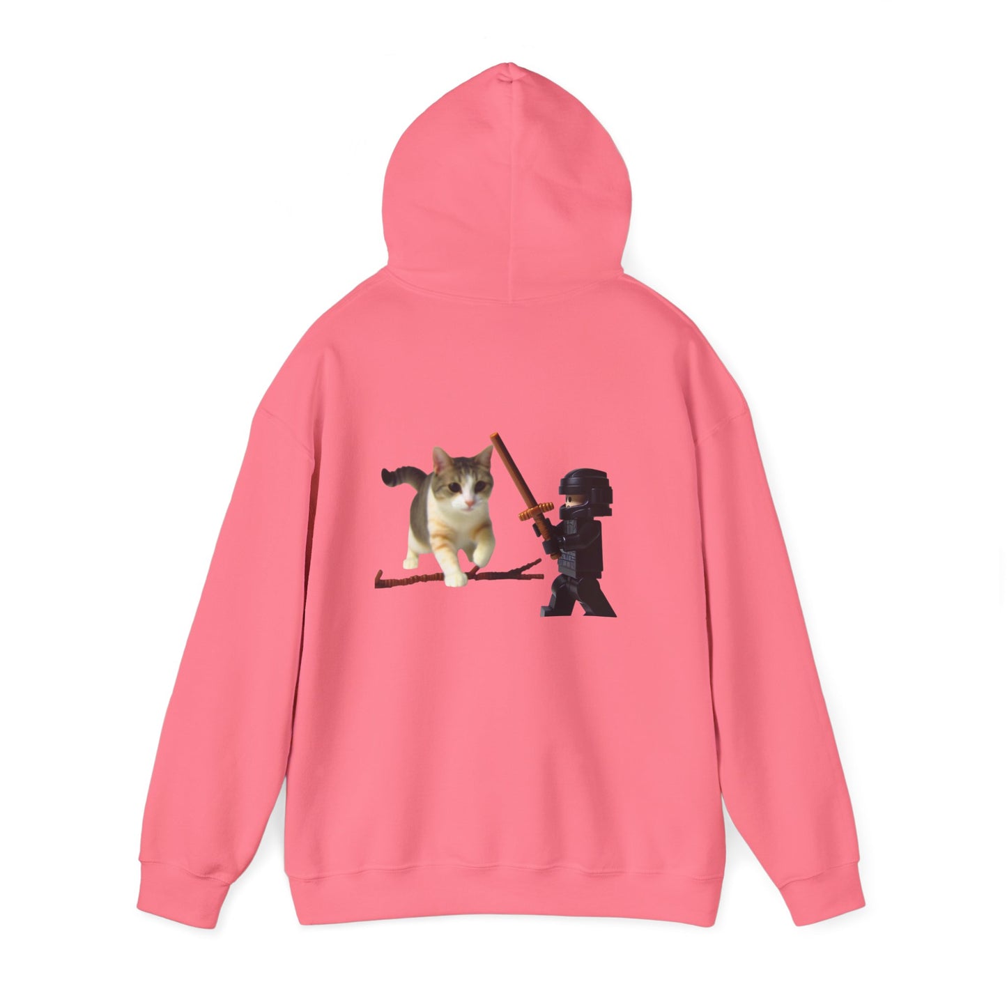 Hooded Sweatshirt - Lego Darth Vader Sword Fighting Giant Cat Design