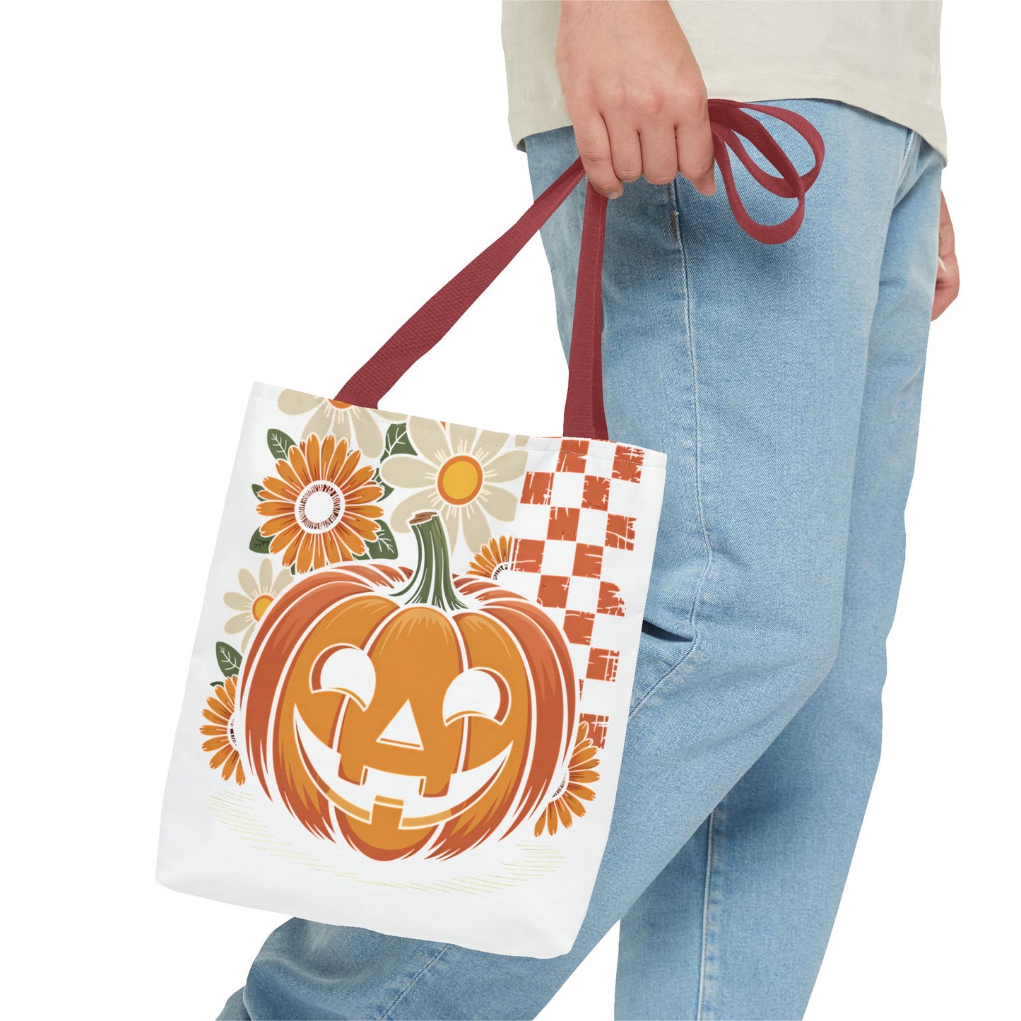 Autumn Pumpkin Tote Bag, Halloween Gift, Eco-Friendly Shopping, Seasonal Bag, Fall Decor, Floral Pumpkin Handbag