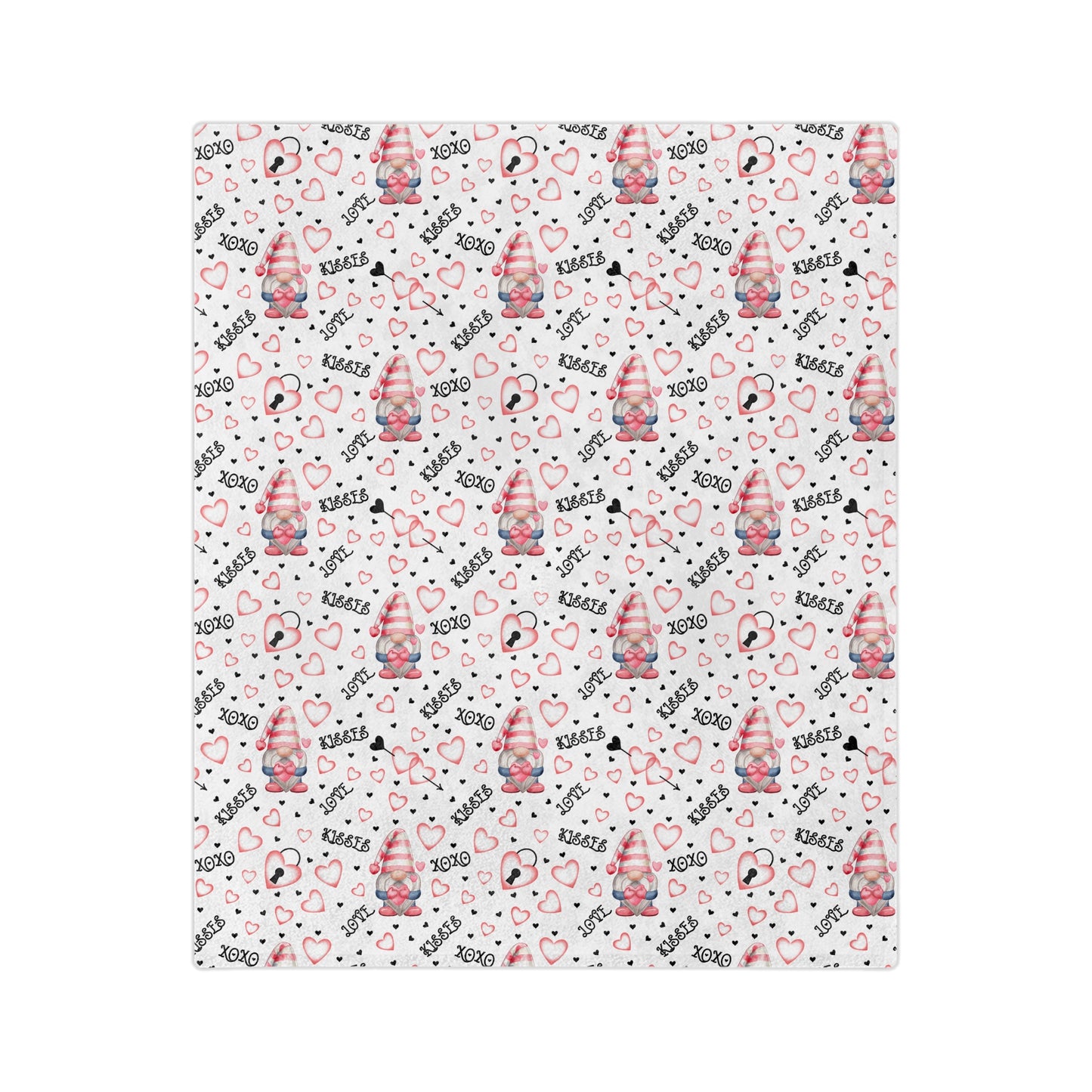 Valentines Hearts Velveteen Microfiber Blanket