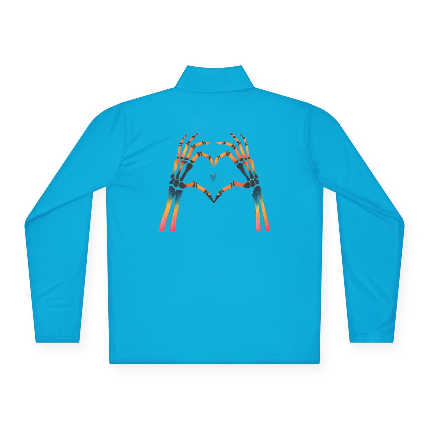 rainbow bones hands making heart shape. Simple Unisex Quarter-Zip Pullover
