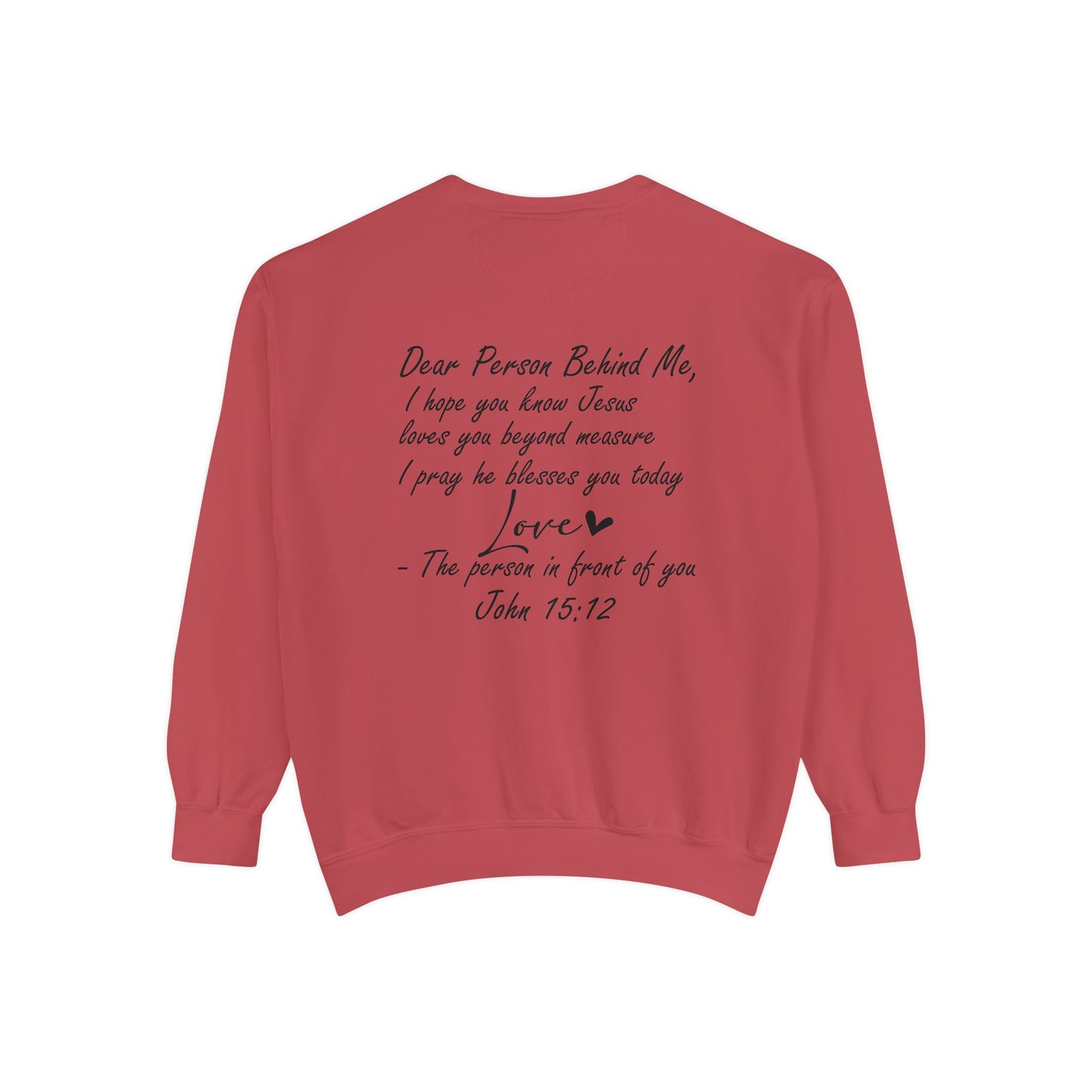 Love Like Jesus Garment-Dyed Sweatshirt, Inspirational Christian Apparel, Cozy Religious Gift, Faith-Based Fashion, Perfect for Holidays