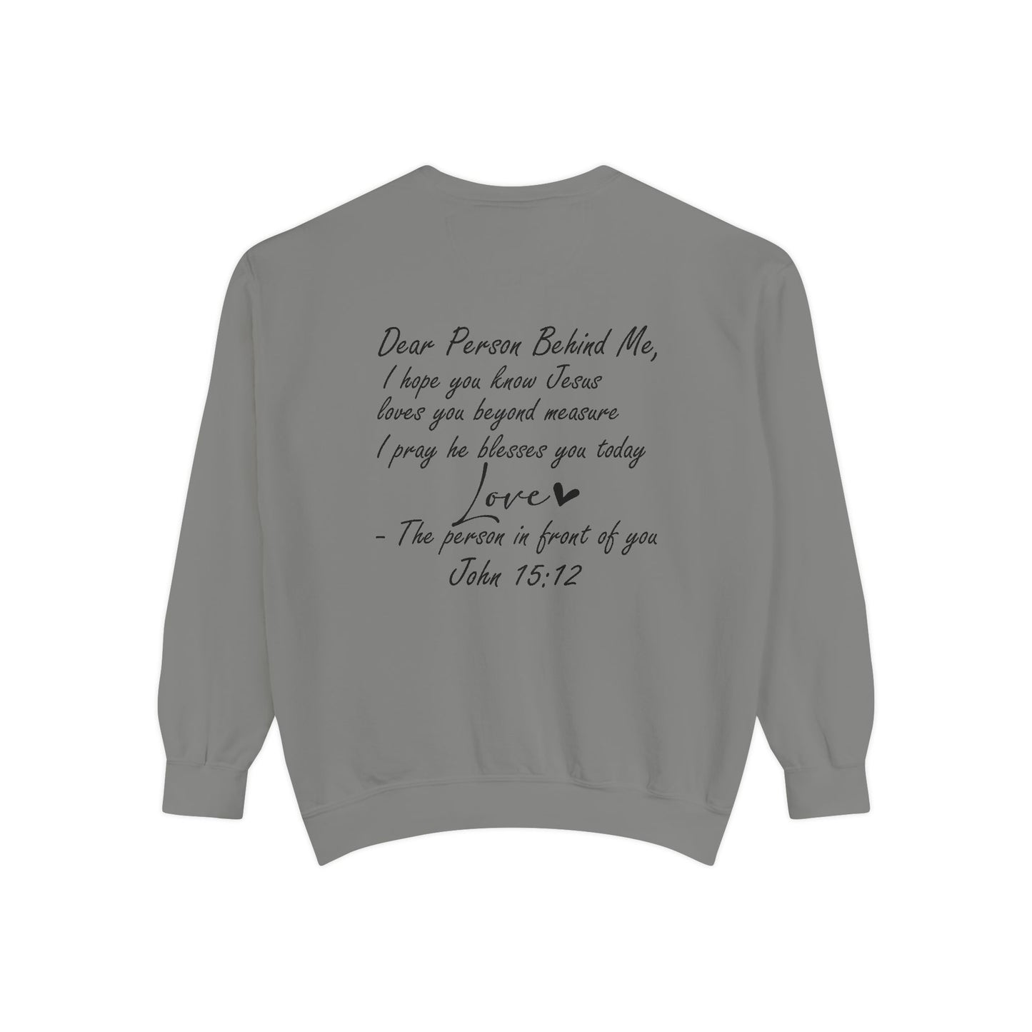 Love Like Jesus Garment-Dyed Sweatshirt, Inspirational Christian Apparel, Cozy Religious Gift, Faith-Based Fashion, Perfect for Holidays