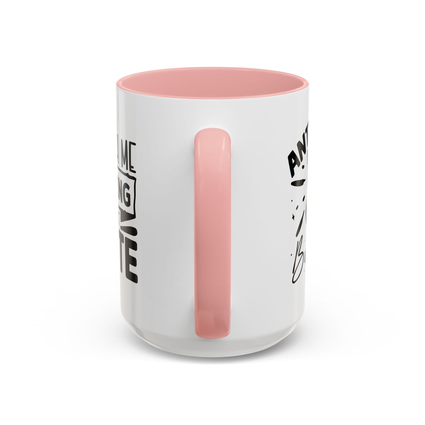 Coffee Mug, Funny Mug with Anti Social Butterfly and Don't Rush Me Designs, Office Mug, White Mug with Colorful Handle, Cute Mug, Unique