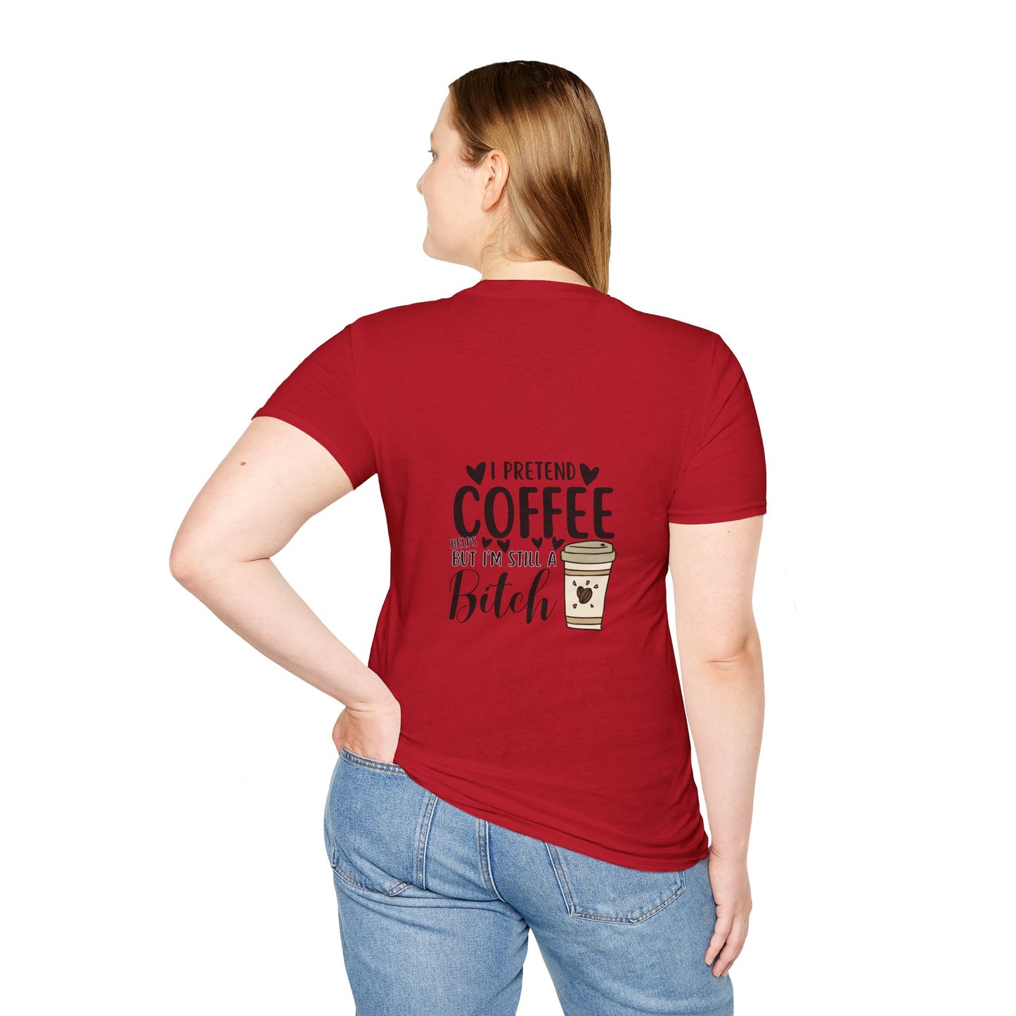 Funny Coffee Cup Unisex T-Shirt - I Pretend Coffee Helps