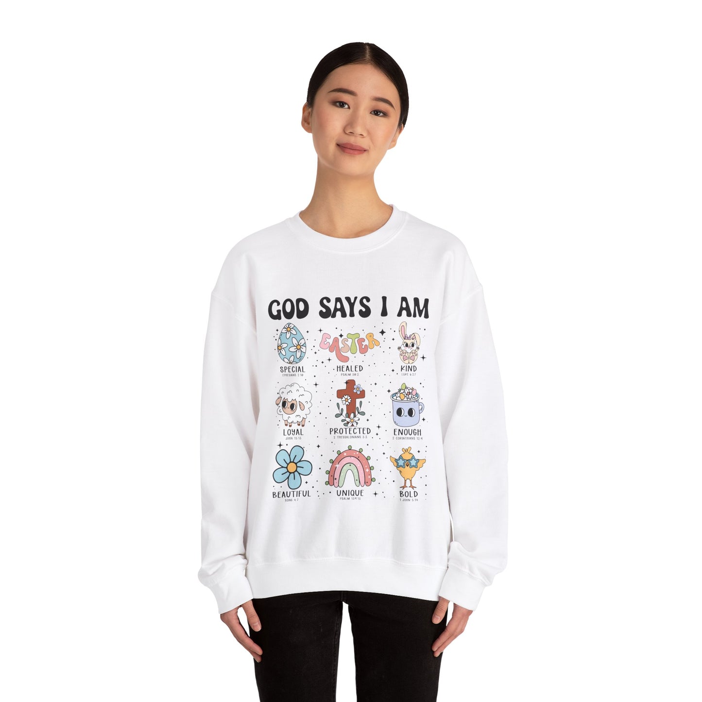 Inspirational God Says I Am Sweatshirt, Easter Gift, Motivational Apparel, Cozy Crewneck, Positive Affirmation Sweatshirt, Unisex Gift