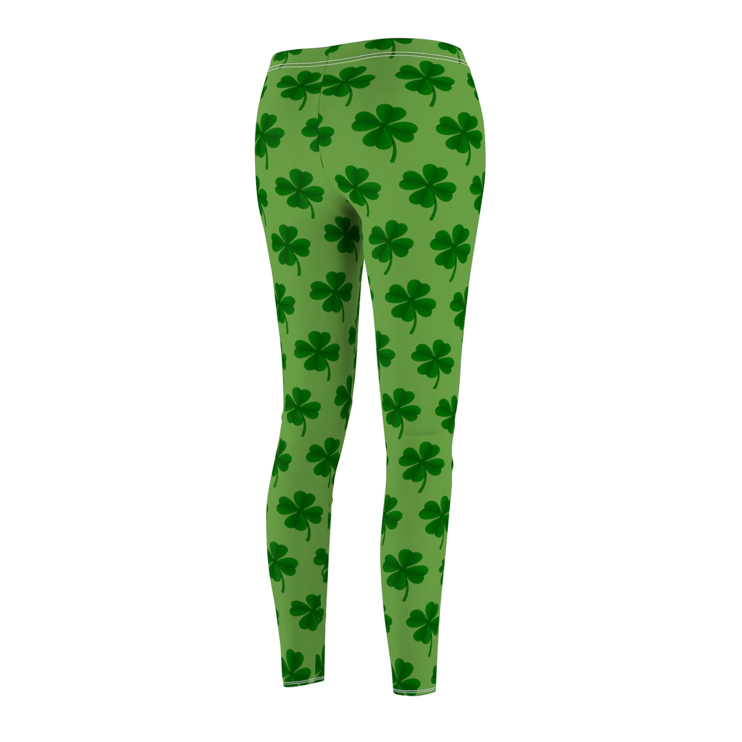 Green on Green Clover Design Women's Cut & Sew Casual Leggings (AOP)