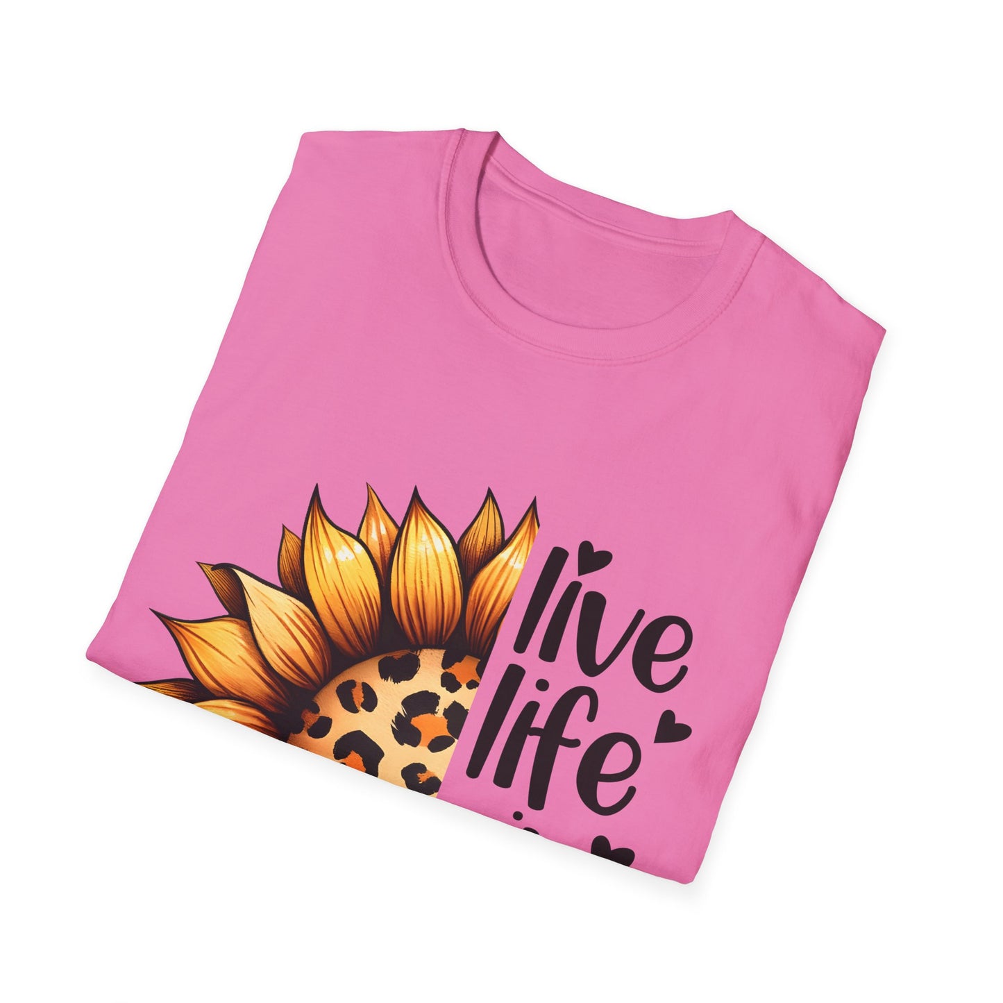 Live Life in Full Bloom Sunflower Tee, Unisex Softstyle T-Shirt, Floral Graphic Shirt, Gift for Nature Lovers, Spring/Summer Fashion,