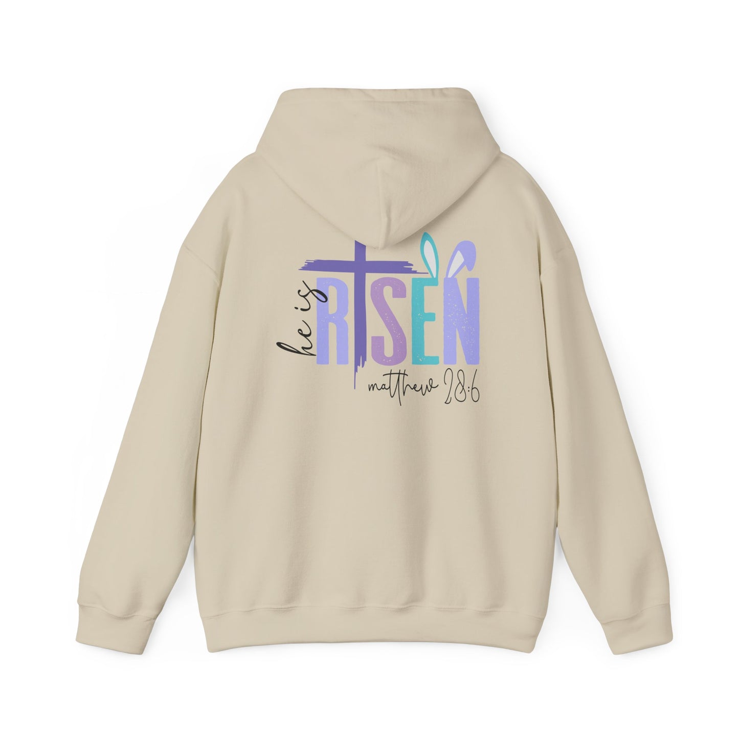He is Risen Unisex Heavy Blend Hoodie - Faithful Comfort, Biblical Message, Perfect for Easter, Church Events, Spring Celebrations, Cozy