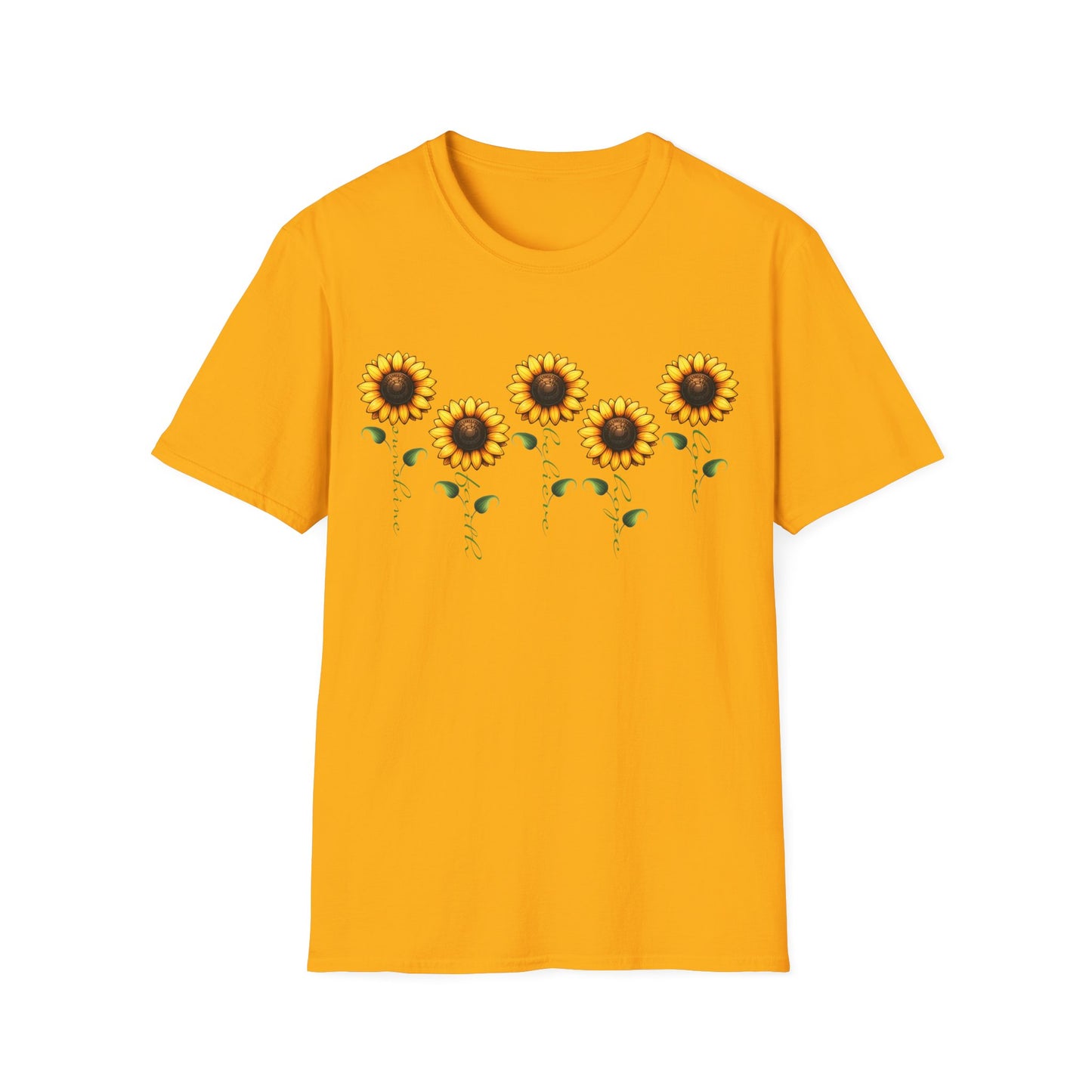 Sunflower Garden Unisex Softstyle T-Shirt, Floral Tee, Nature Lover Gift, Summer Apparel, Boho Aesthetic
