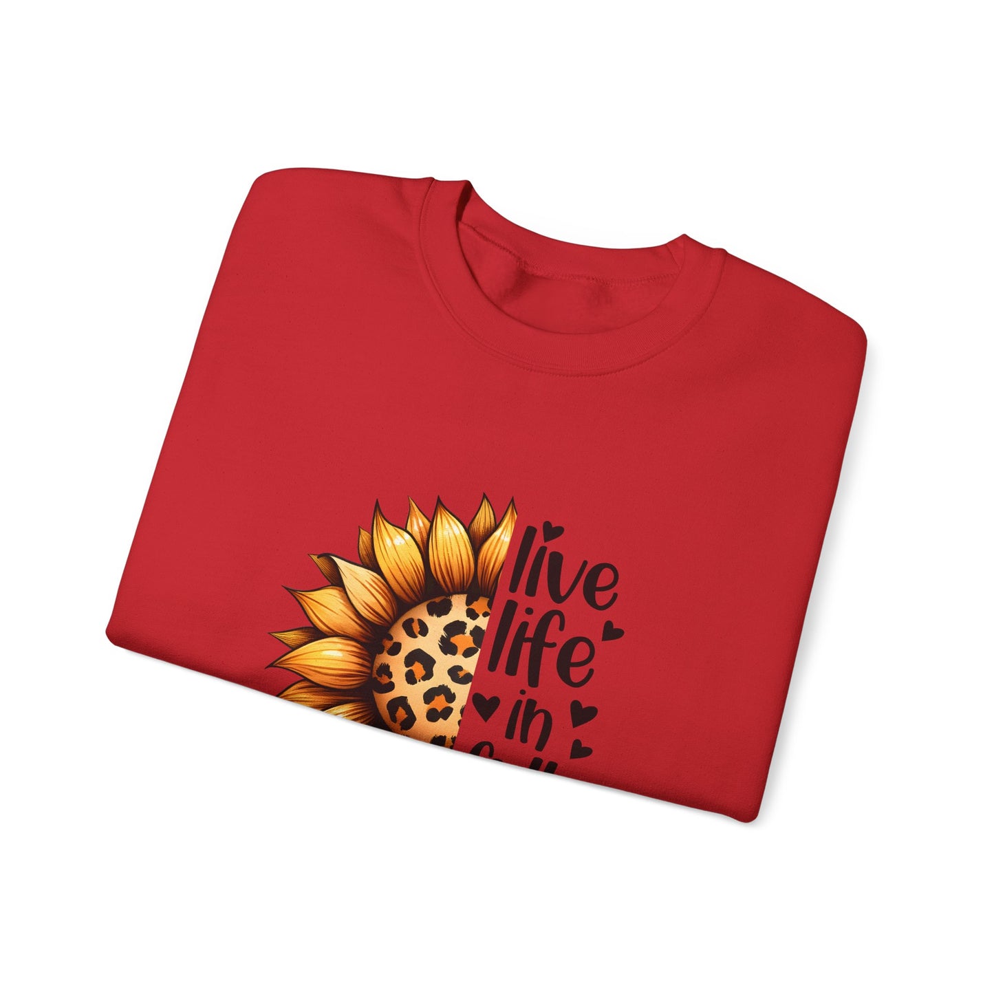 Live Life in Full Bloom Sweatshirt, Cozy Unisex Crewneck, Floral Sweatshirt, Great for Spring, Sunflower Design