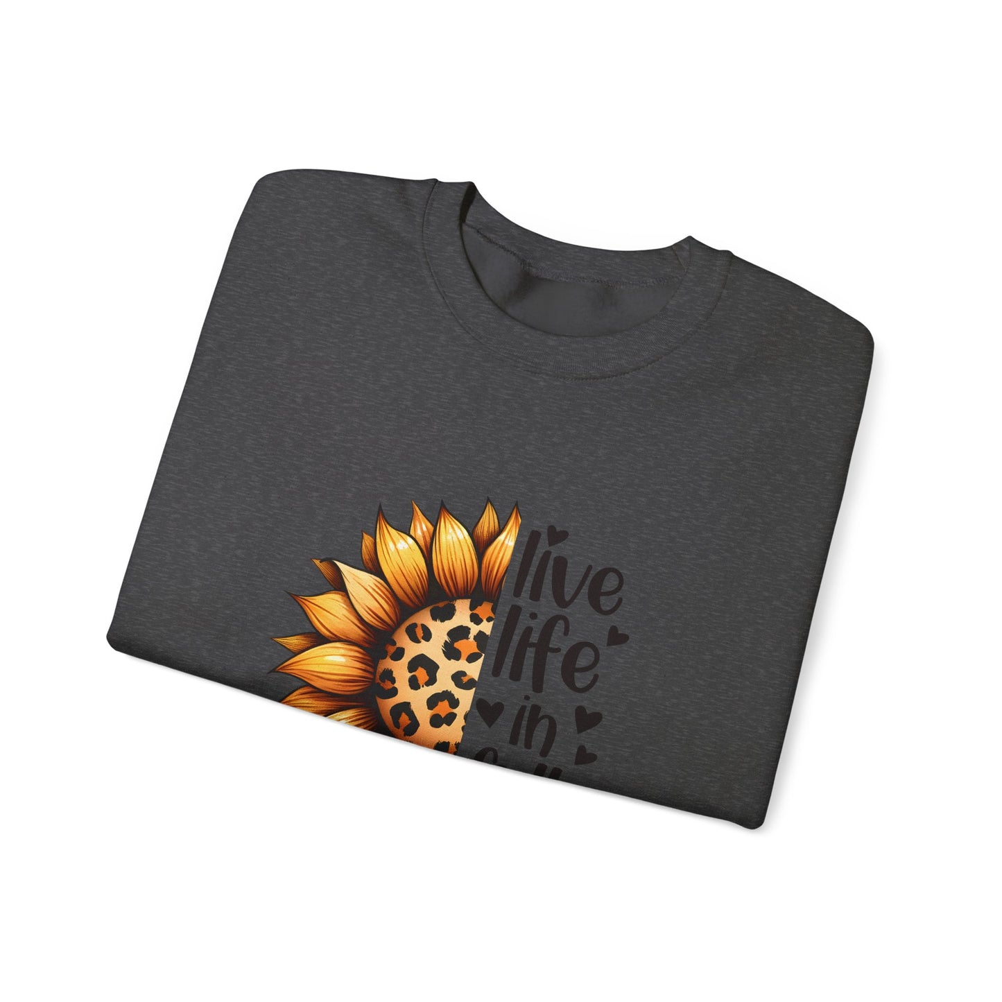 Live Life in Full Bloom Sweatshirt, Cozy Unisex Crewneck, Floral Sweatshirt, Great for Spring, Sunflower Design