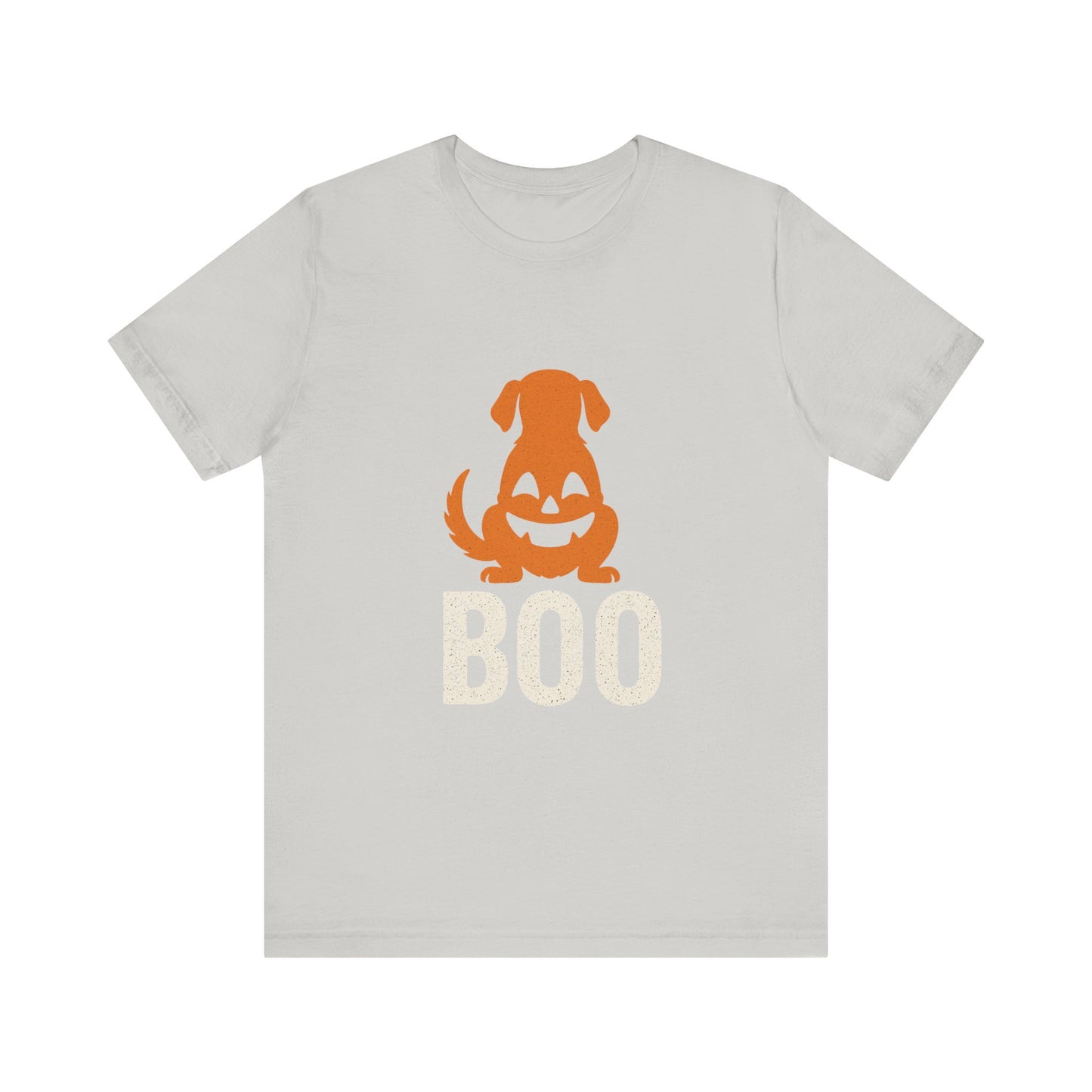 Halloween Dog Graphic Tee, Unisex Jersey T-Shirt, Casual Fall Shirt, Pet Lover Gift, Trick or Treat Apparel, Boo Pumpkin Design