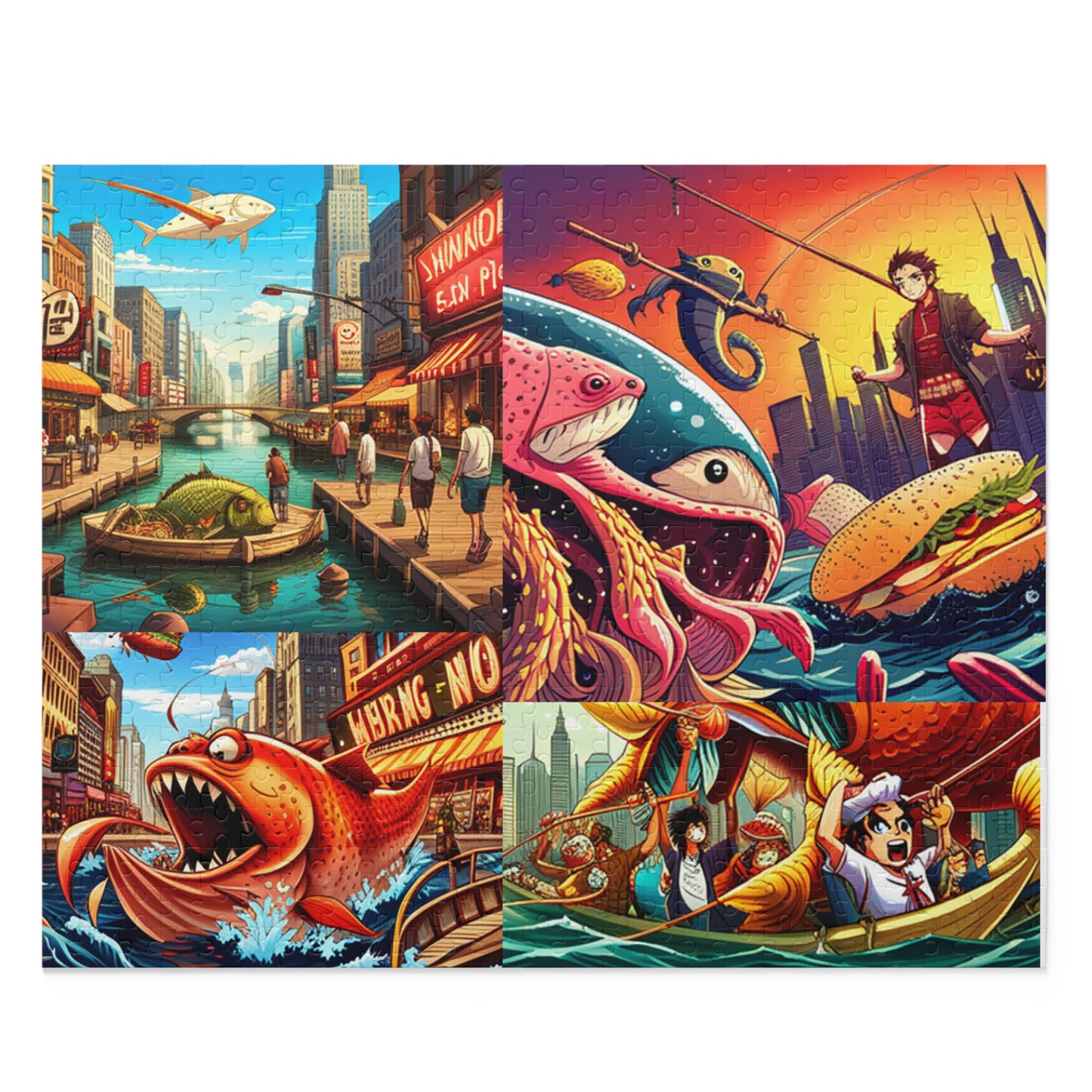 AI Fish Frenzy Mashup Puzzle (120, 252, 500-Piece)