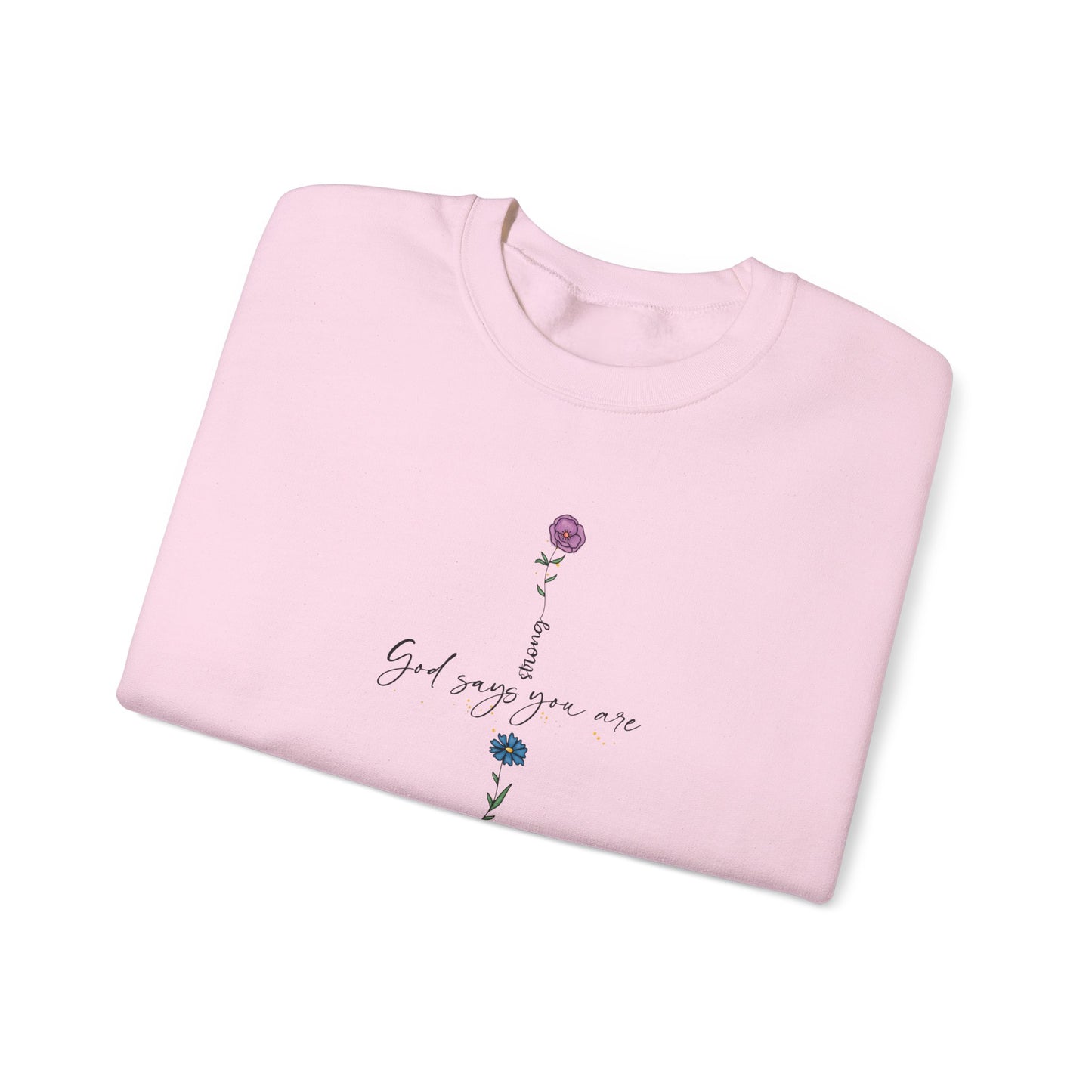 Cross Flowers Unisex Sweatshirt, Religious Lover Gift, Forgiveness Strength Shirt, Flower Buff Apparel, Unique Precious Sweater