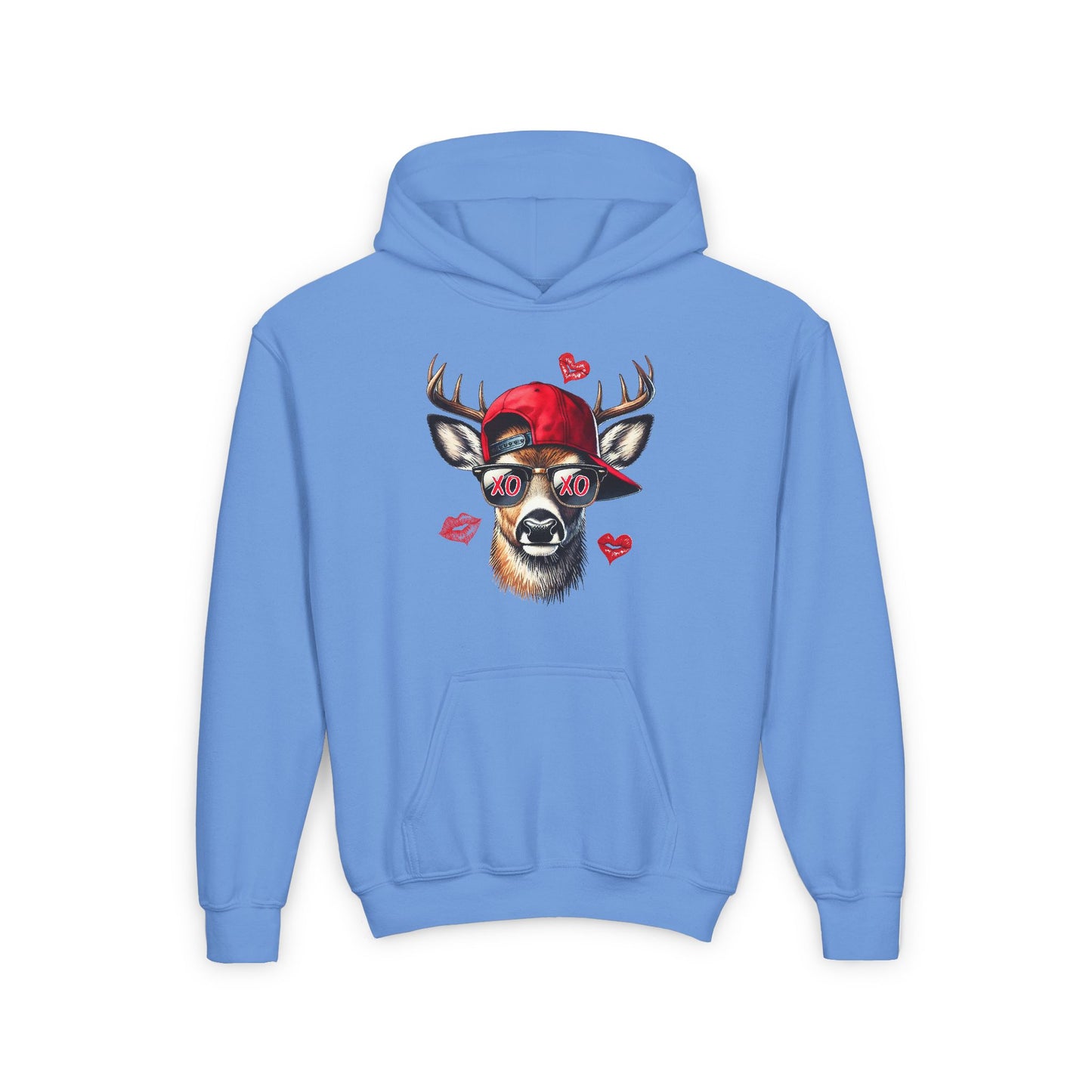 Hooded Sweatshirt - Buck Head with Sunglasses and XO XO Design