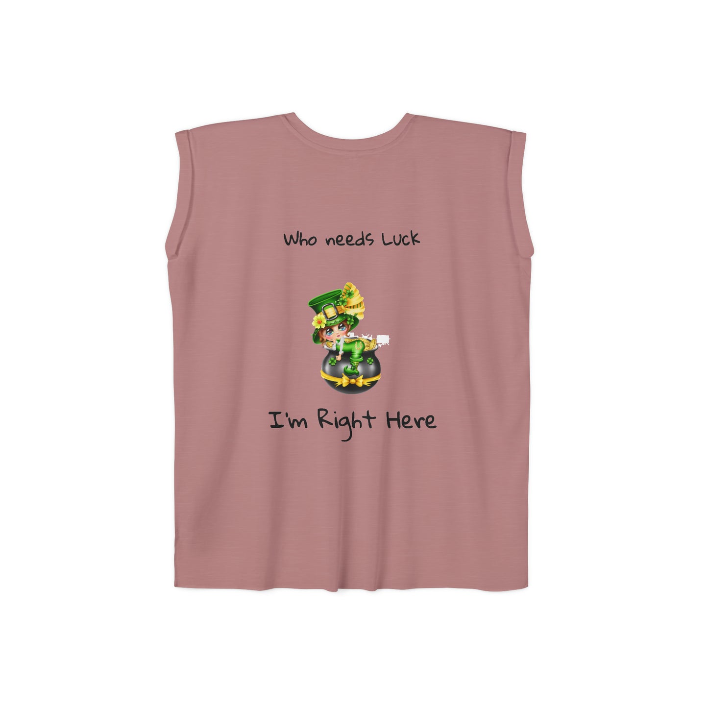 Camiseta musculosa con puños enrollados fluidos para mujer del Día de San Patricio