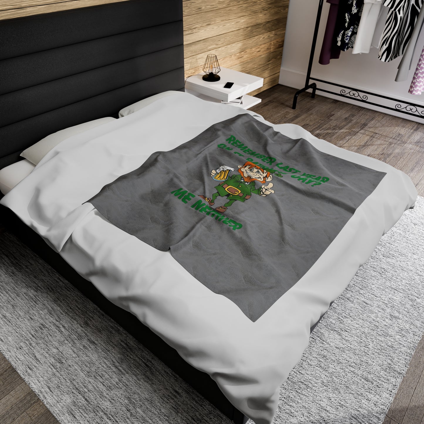 Funny St. Patricks Day Velveteen Plush Blanket
