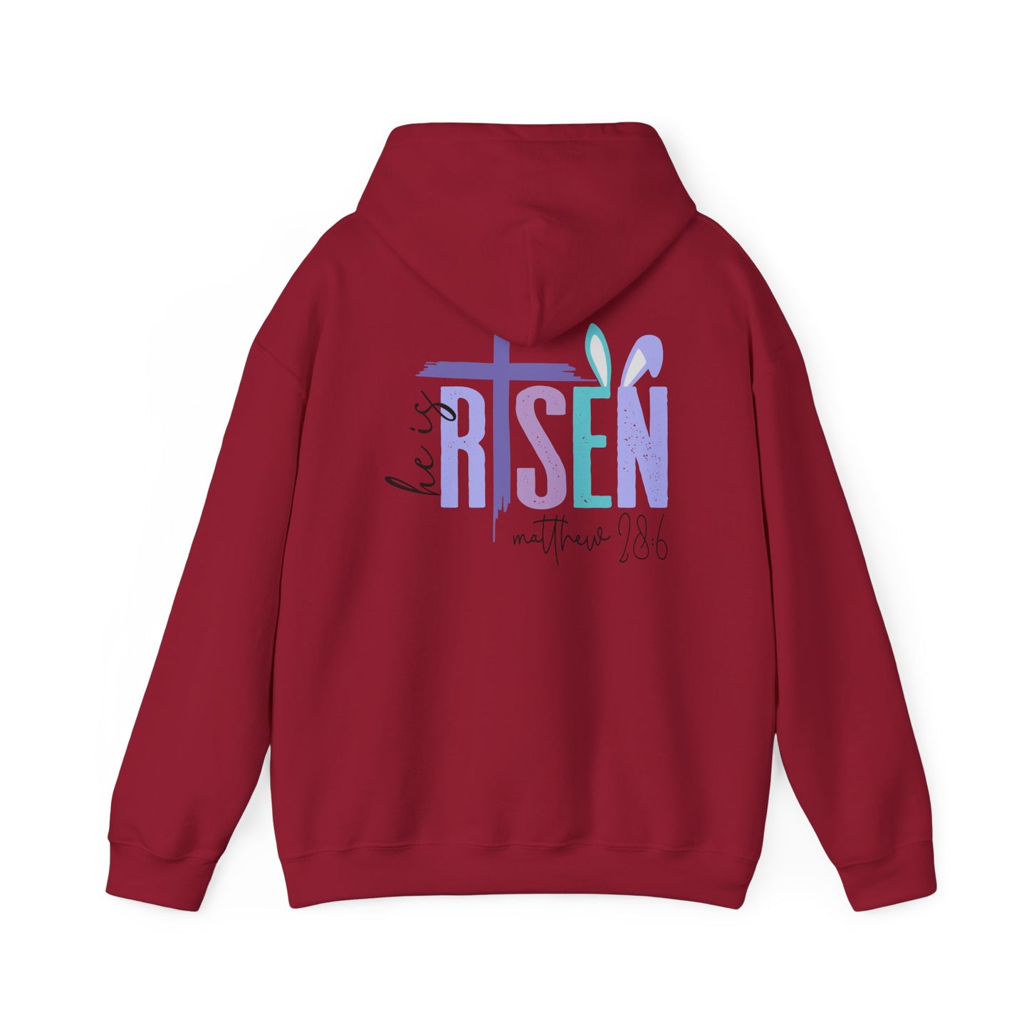 He is Risen Unisex Heavy Blend Hoodie - Faithful Comfort, Biblical Message, Perfect for Easter, Church Events, Spring Celebrations, Cozy