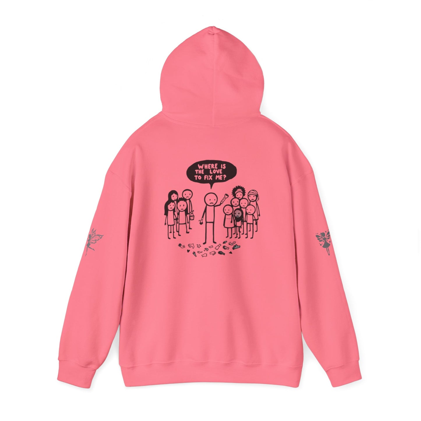Hoodie - Broken Stick Figure Asking Who Can Fix Them