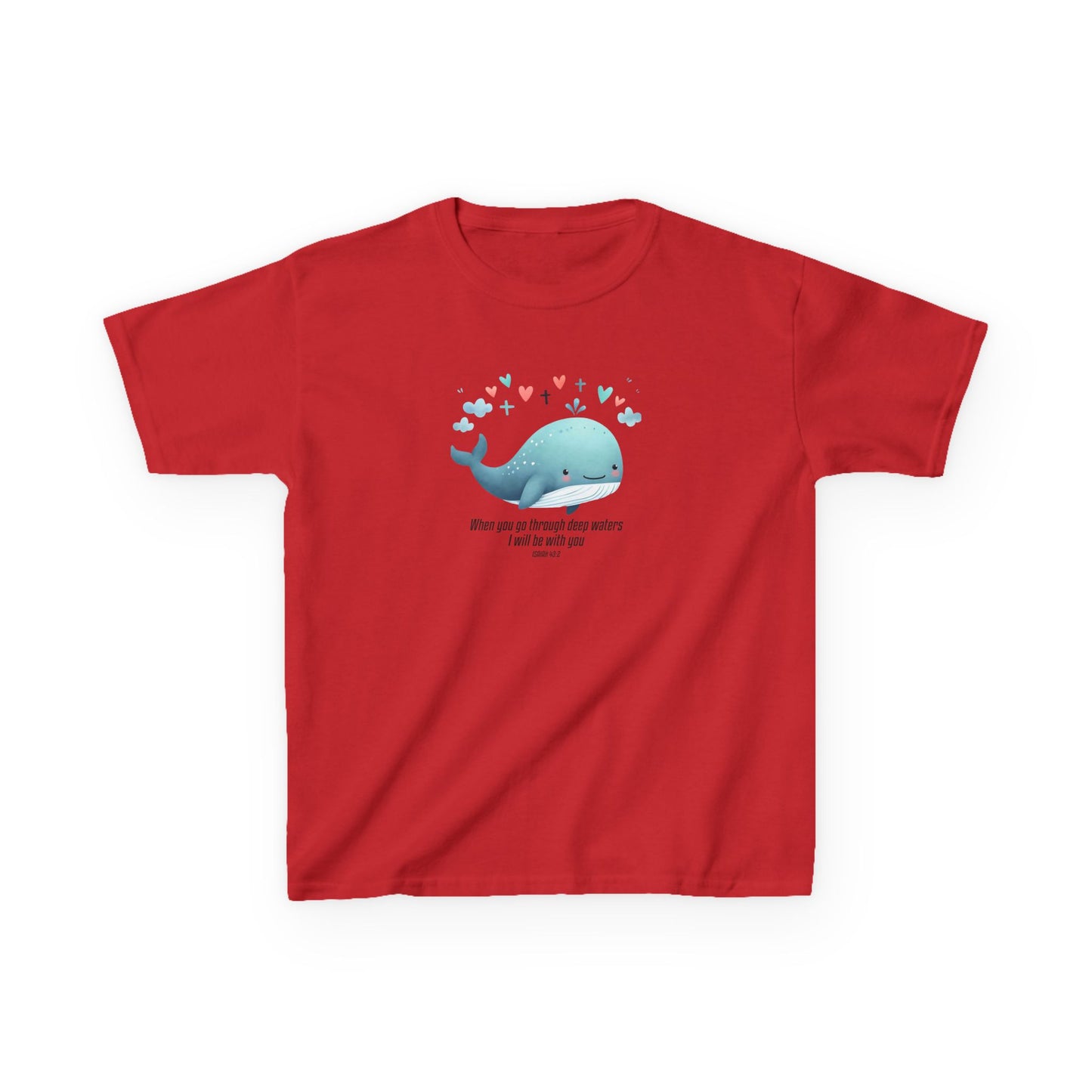 Whale-Themed Kids Heavy Cotton Tee - Cute, Fun T-Shirt, Perfect for Birthday Gifts, Summer Parties, Ocean Lovers, Kids' Apparel