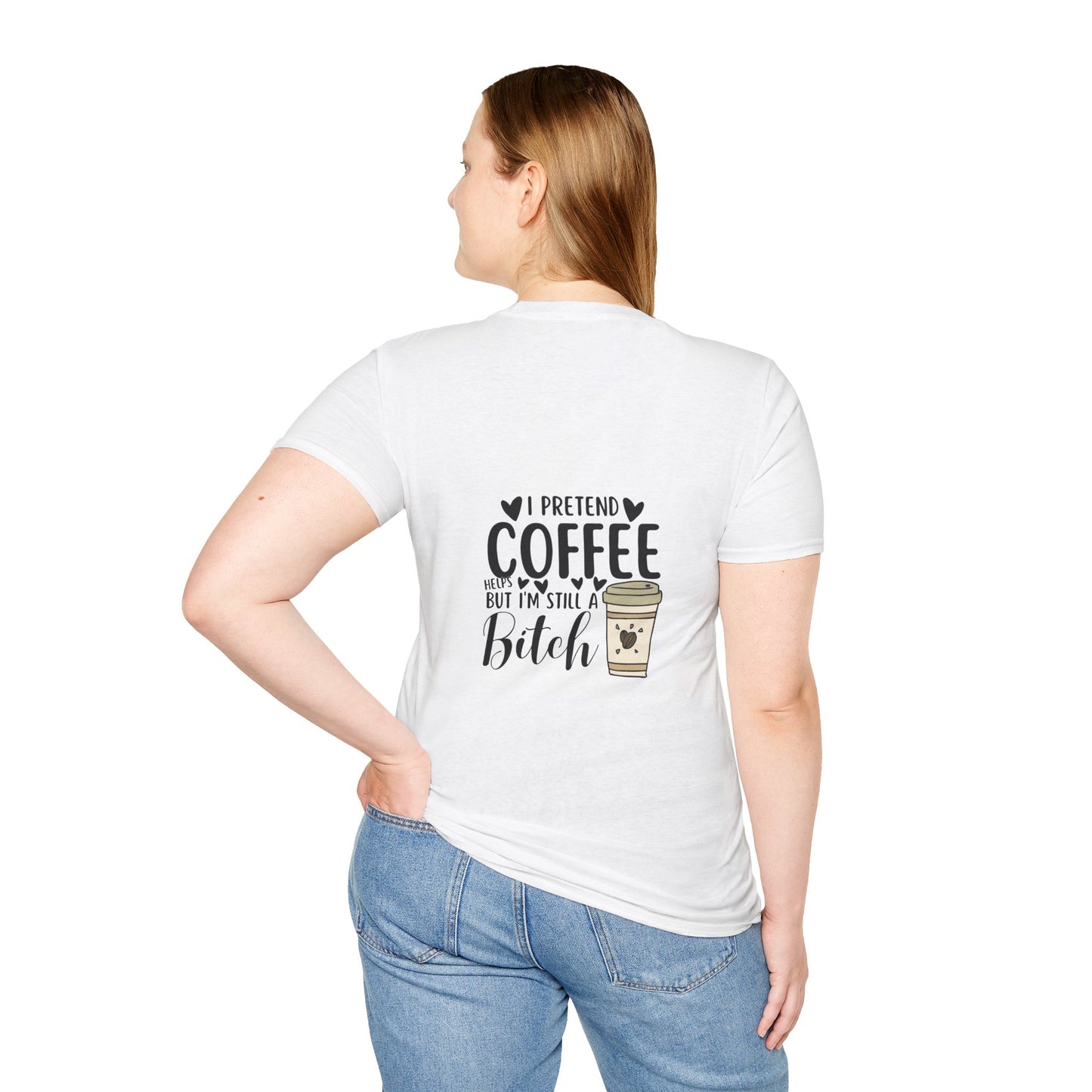 Funny Coffee Cup Unisex T-Shirt - I Pretend Coffee Helps