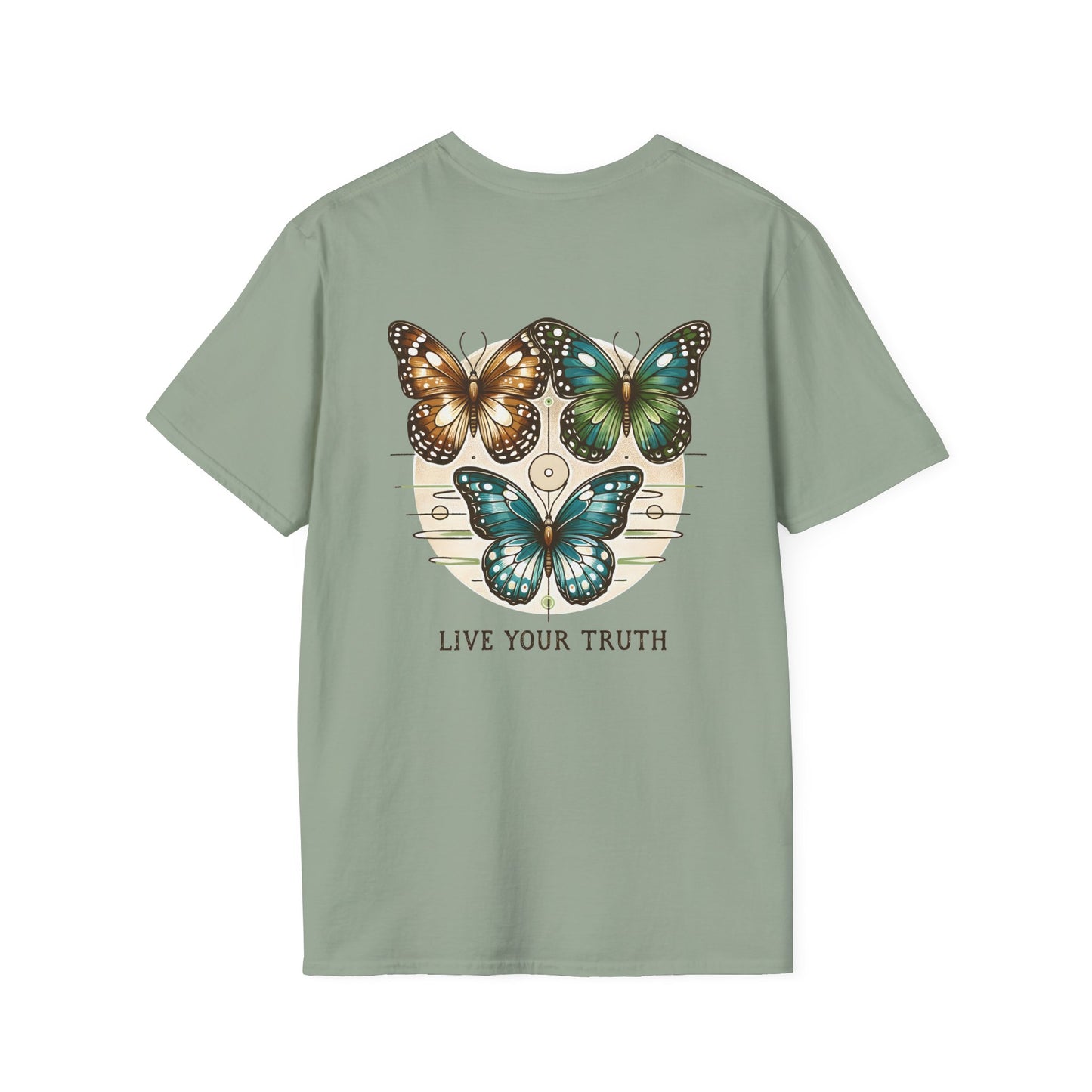 Butterfly Graphic T-Shirt, Live Your Truth Tee, Inspirational Gift, Nature Lover Apparel, Women's/Men's T-Shirt