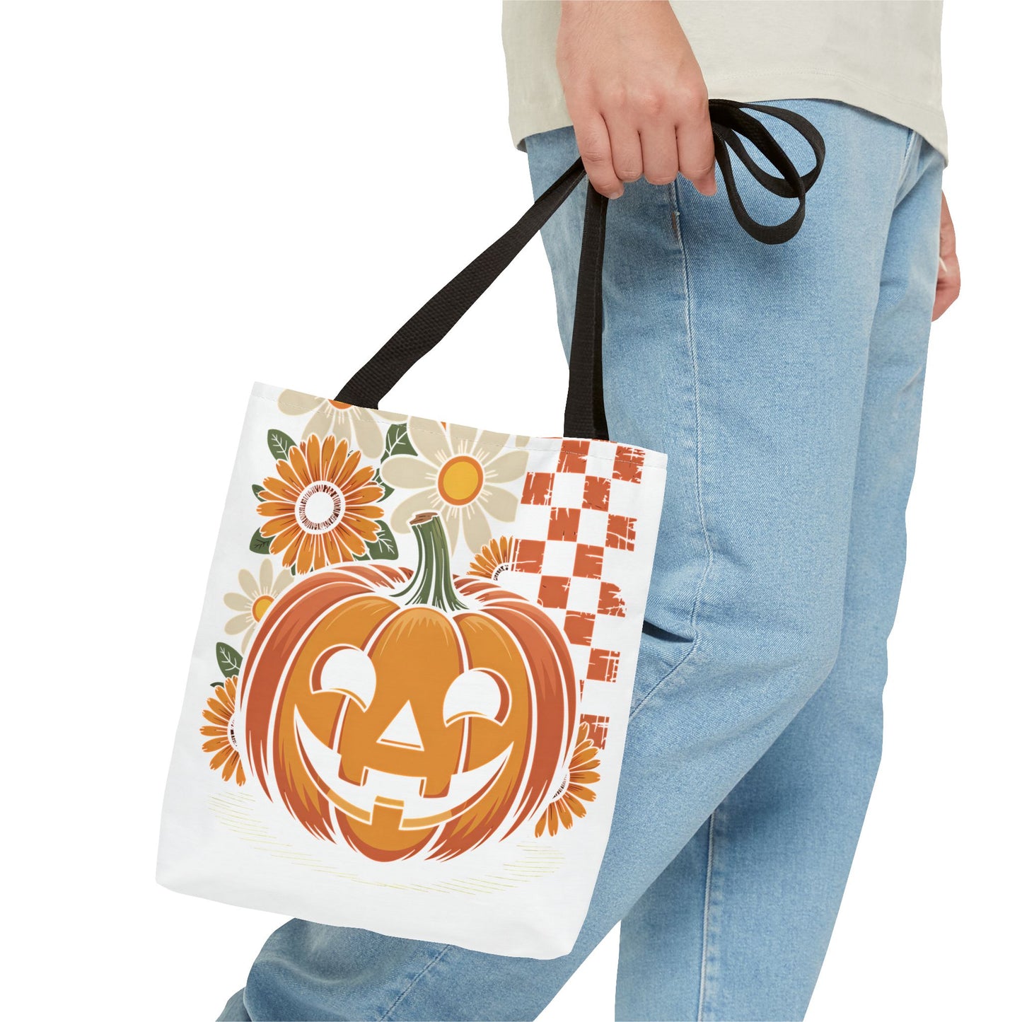 Autumn Pumpkin Tote Bag, Halloween Gift, Eco-Friendly Shopping, Seasonal Bag, Fall Decor, Floral Pumpkin Handbag
