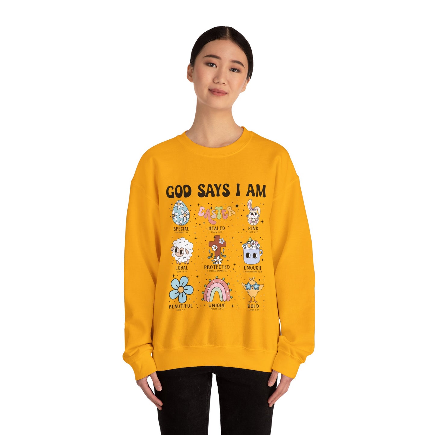 Inspirational God Says I Am Sweatshirt, Easter Gift, Motivational Apparel, Cozy Crewneck, Positive Affirmation Sweatshirt, Unisex Gift