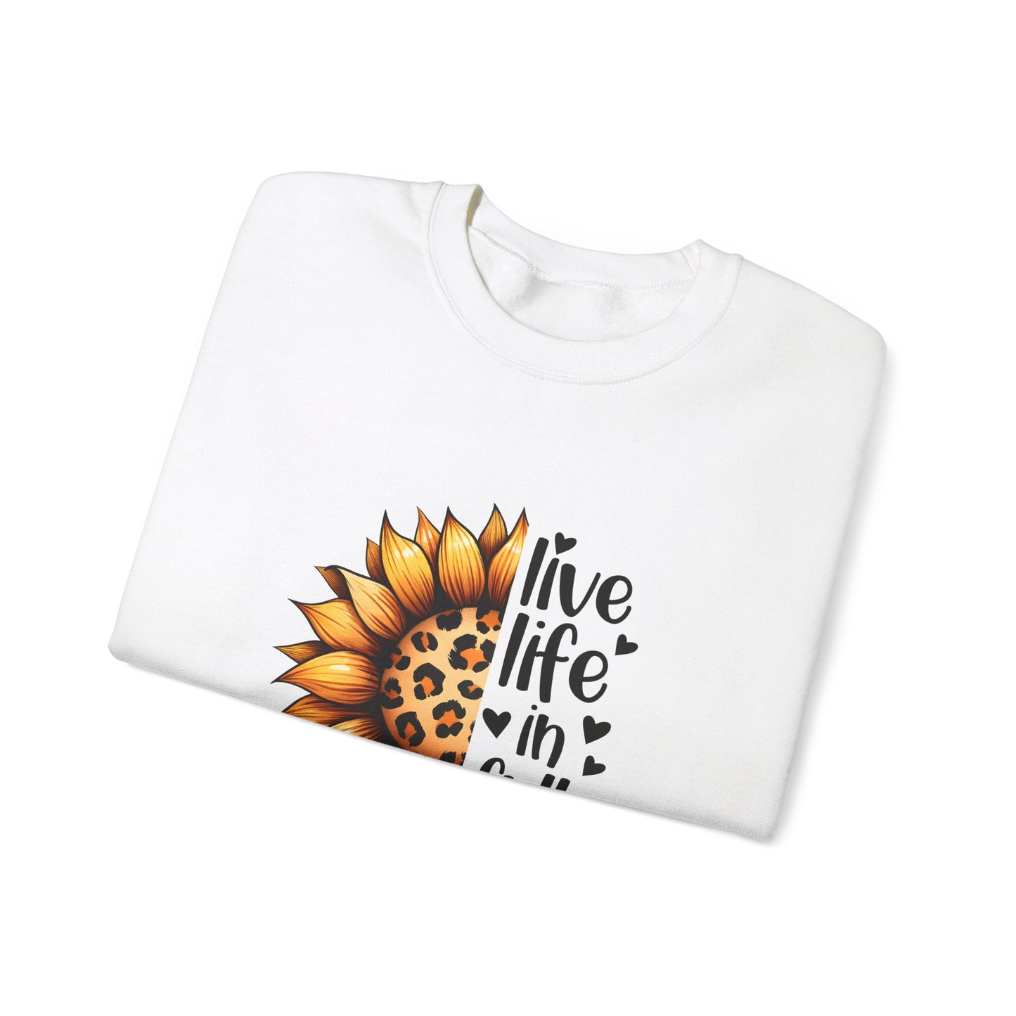 Live Life in Full Bloom Sweatshirt, Cozy Unisex Crewneck, Floral Sweatshirt, Great for Spring, Sunflower Design