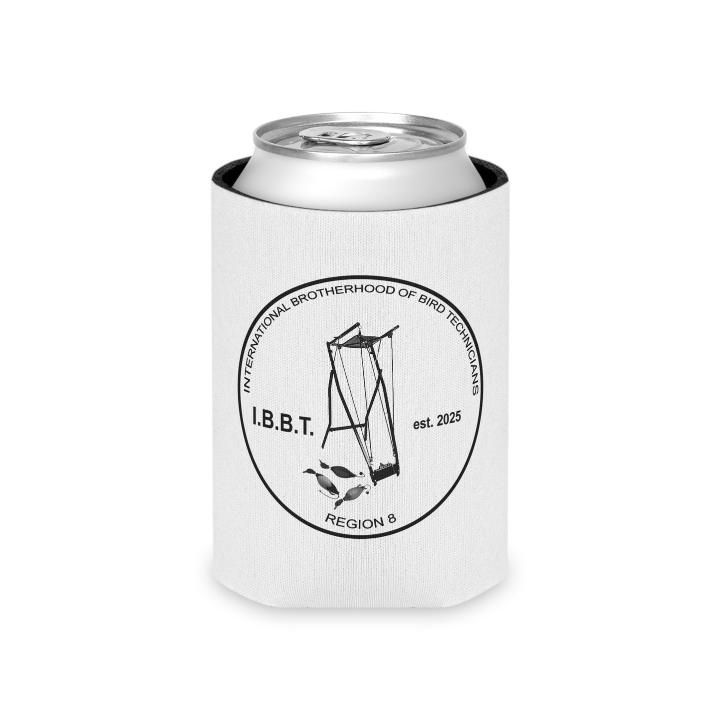 IBBT Can Cooler, Insulated Beverage Holder, Gift for Bird Technicians, Fun Outdoor Accessory, Party Cooler, Team Spirit Item