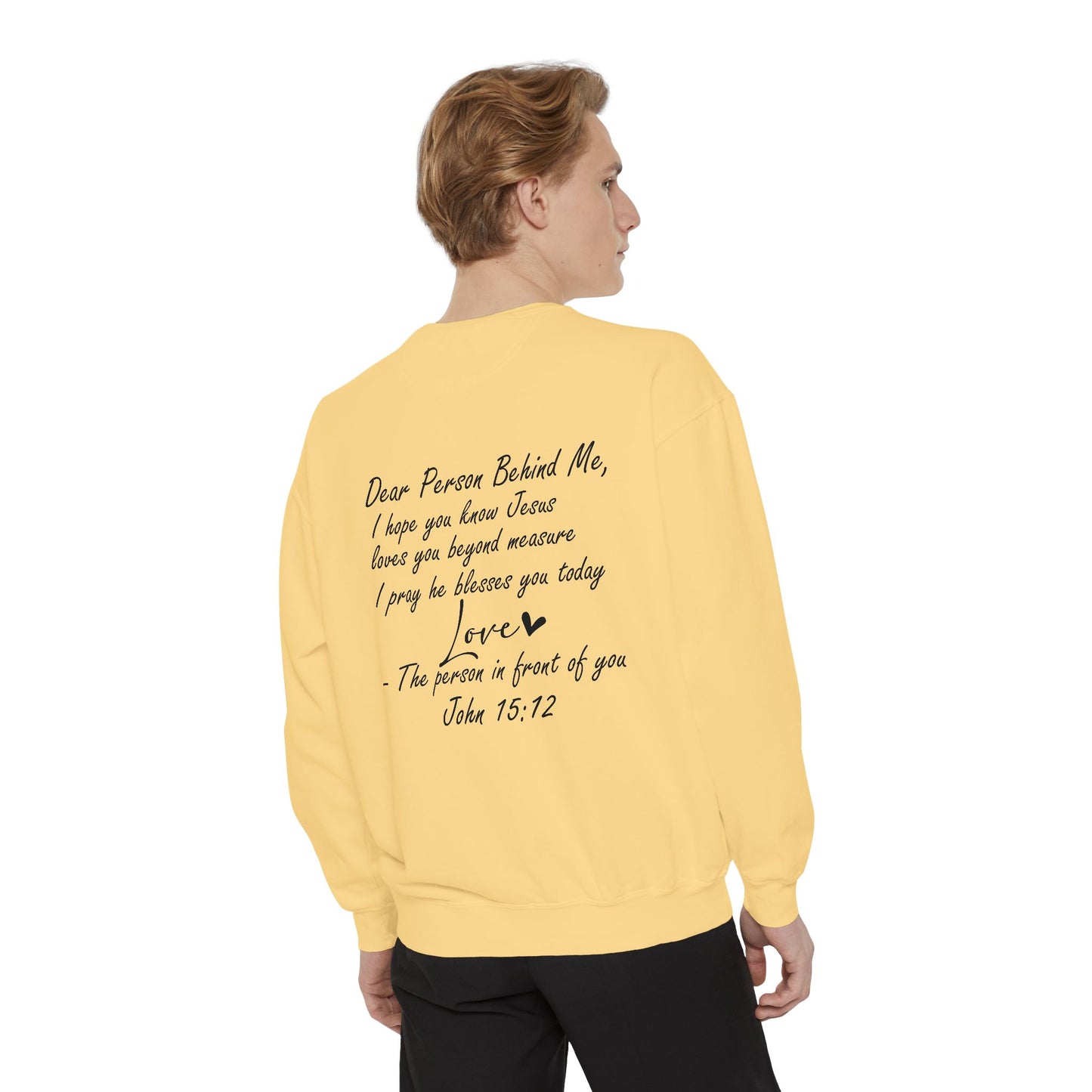 Love Like Jesus Garment-Dyed Sweatshirt, Inspirational Christian Apparel, Cozy Religious Gift, Faith-Based Fashion, Perfect for Holidays