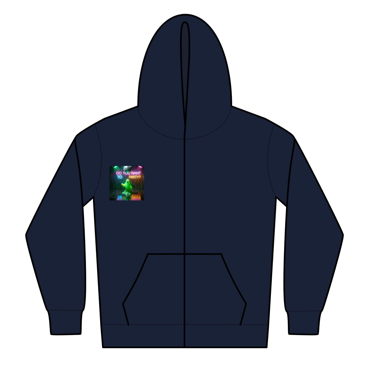 Zipped Hoodie - Green Slime Party Theme