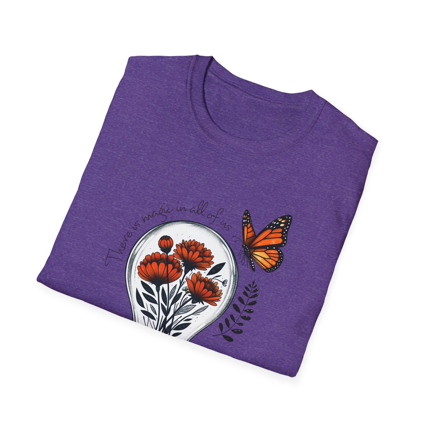 Inspiring Floral & Butterfly T-Shirt, Nature Lover Gift, Eco-Friendly Tee, Vintage Aesthetic Fashion, Motivational Quote Apparel