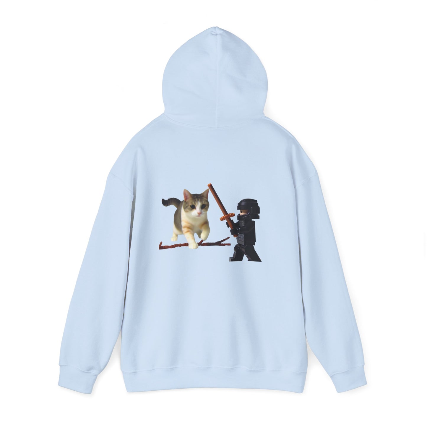Hooded Sweatshirt - Lego Darth Vader Sword Fighting Giant Cat Design