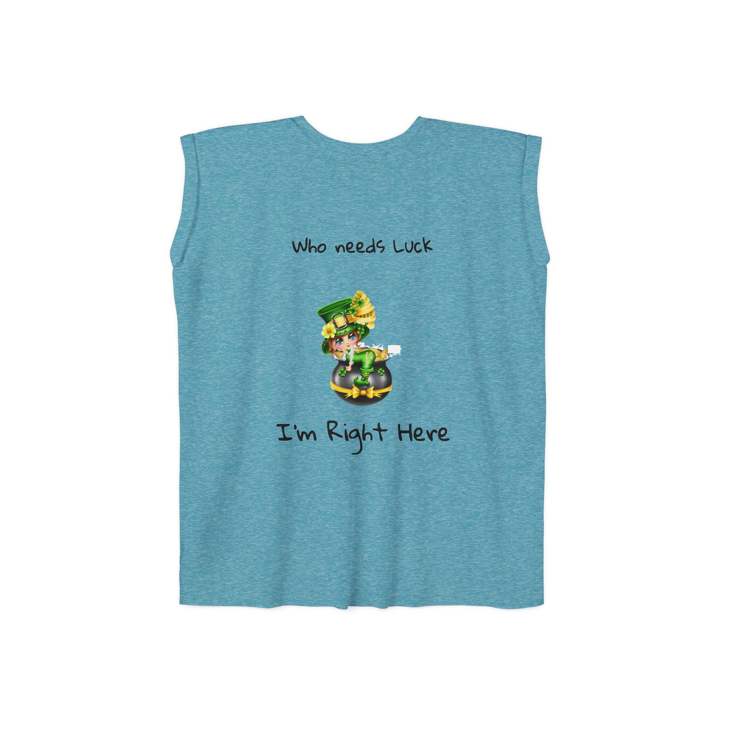 Camiseta musculosa con puños enrollados fluidos para mujer del Día de San Patricio