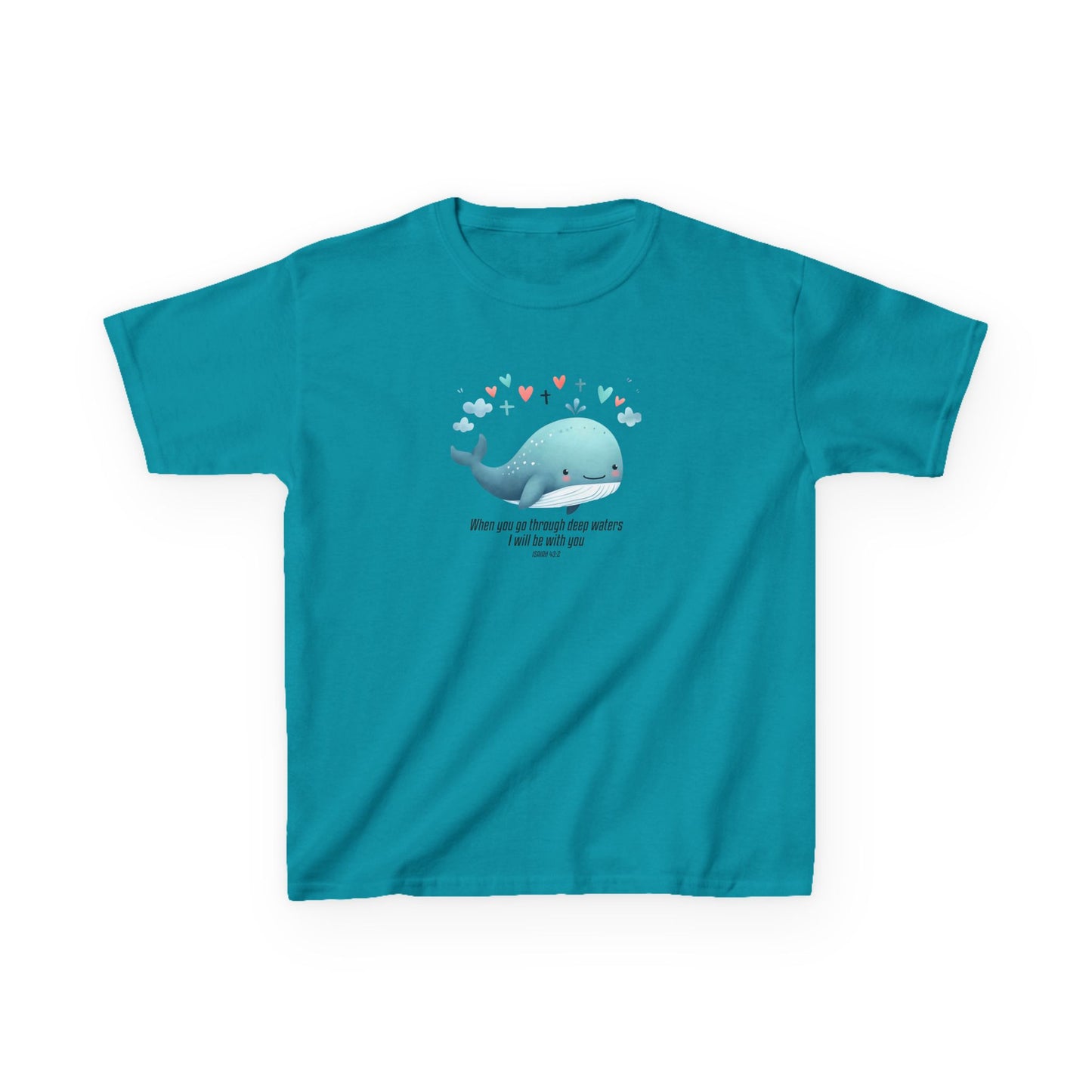 Whale-Themed Kids Heavy Cotton Tee - Cute, Fun T-Shirt, Perfect for Birthday Gifts, Summer Parties, Ocean Lovers, Kids' Apparel