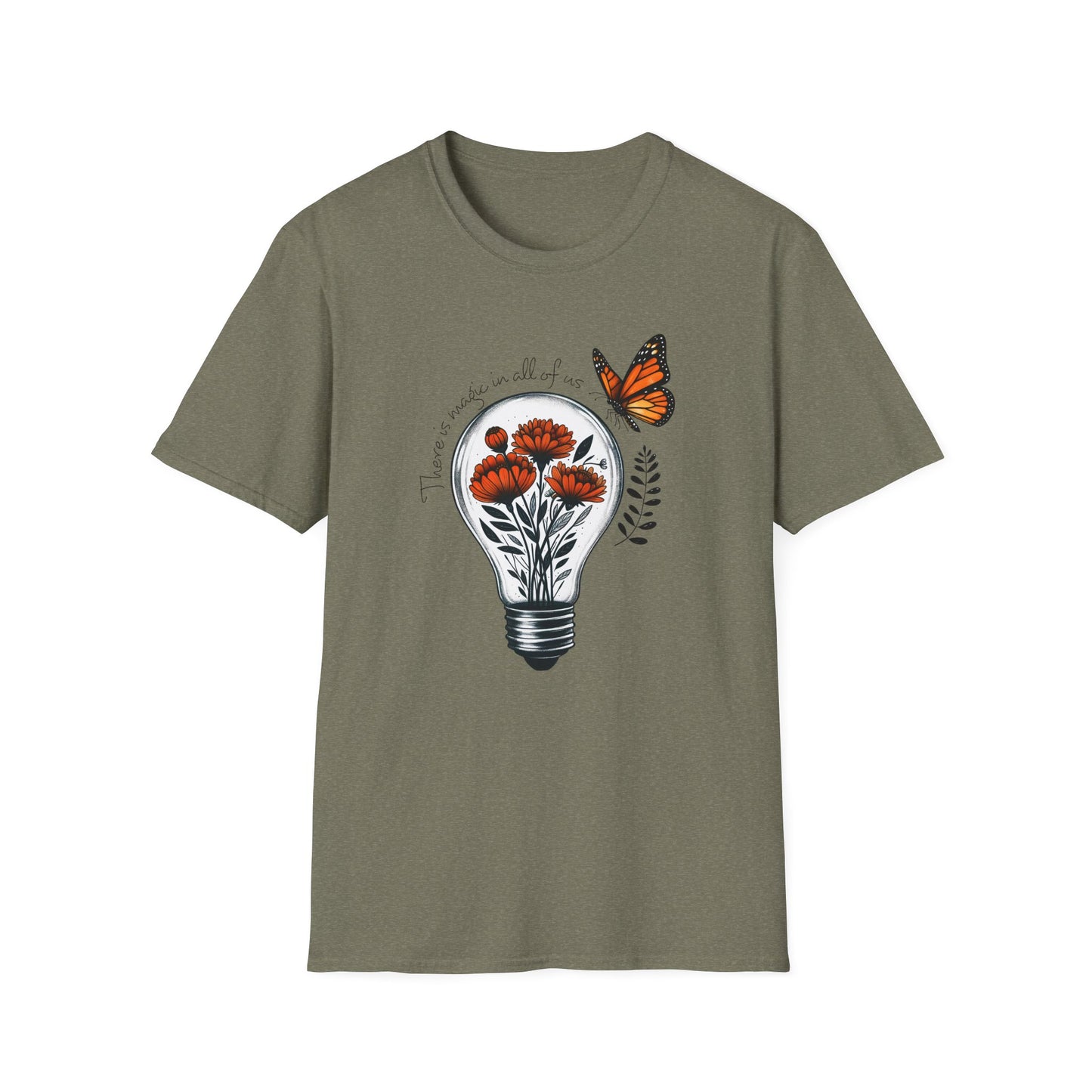Inspiring Floral & Butterfly T-Shirt, Nature Lover Gift, Eco-Friendly Tee, Vintage Aesthetic Fashion, Motivational Quote Apparel