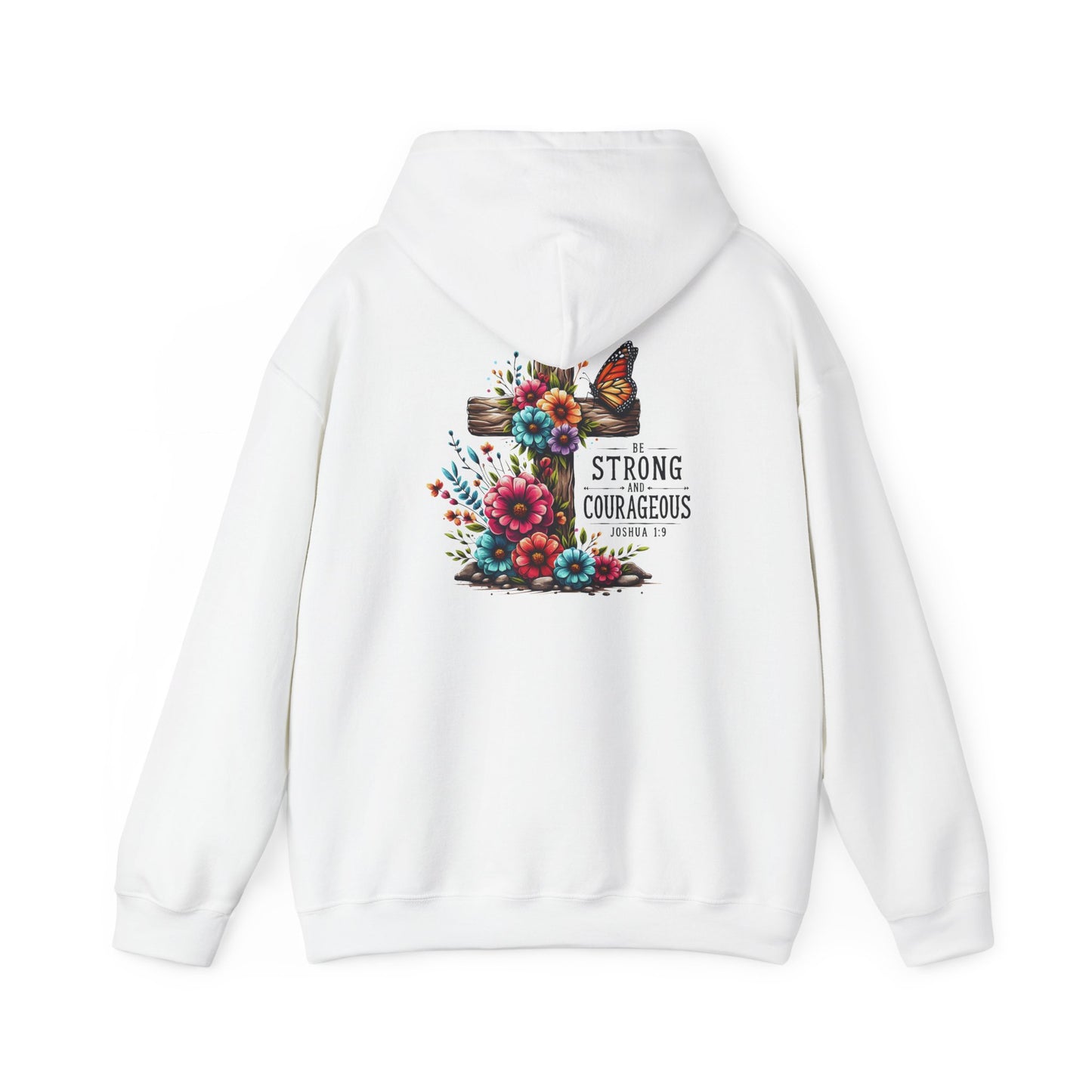 Christian Hooded Sweatshirt 'Strong and Courageous Proverbs'