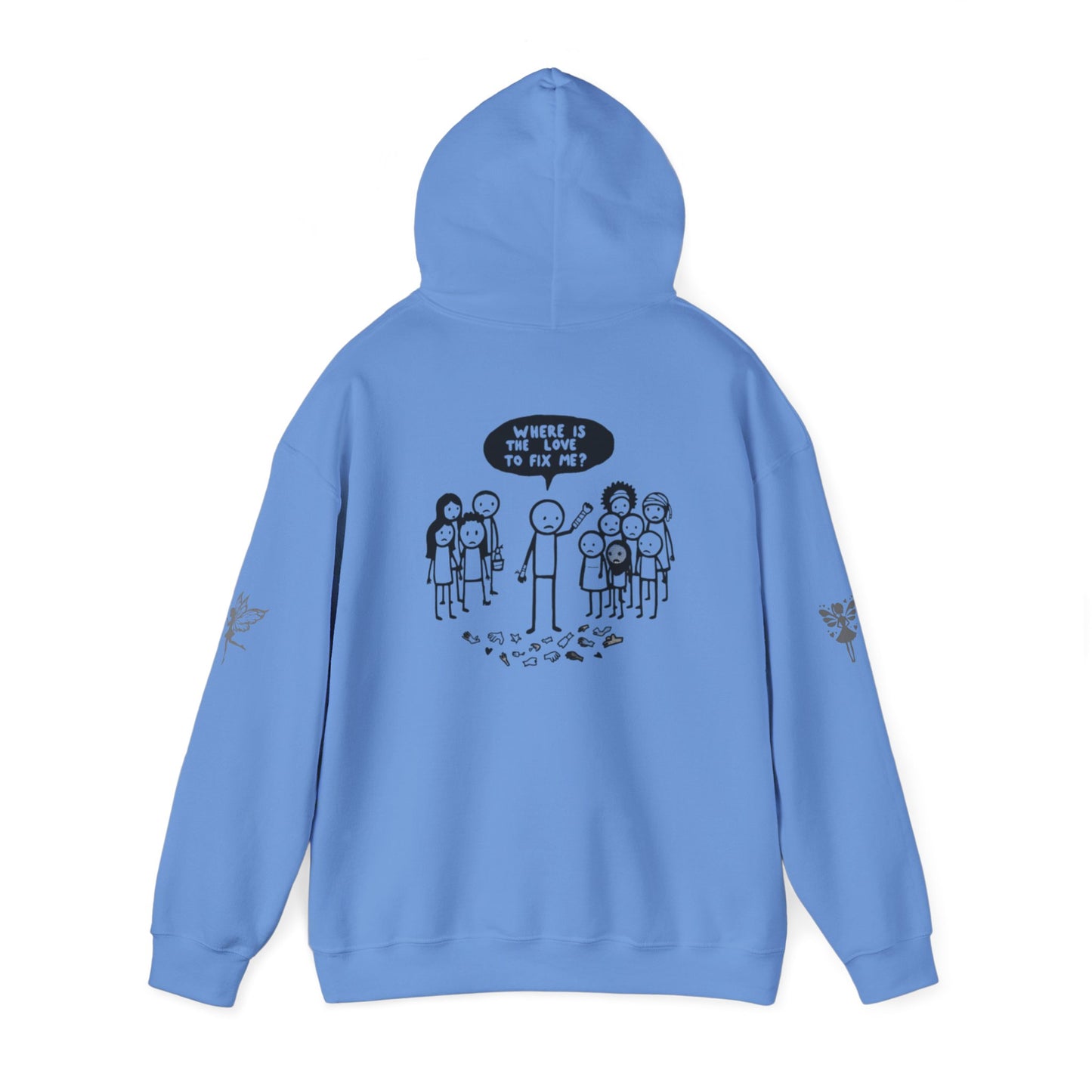Hoodie - Broken Stick Figure Asking Who Can Fix Them