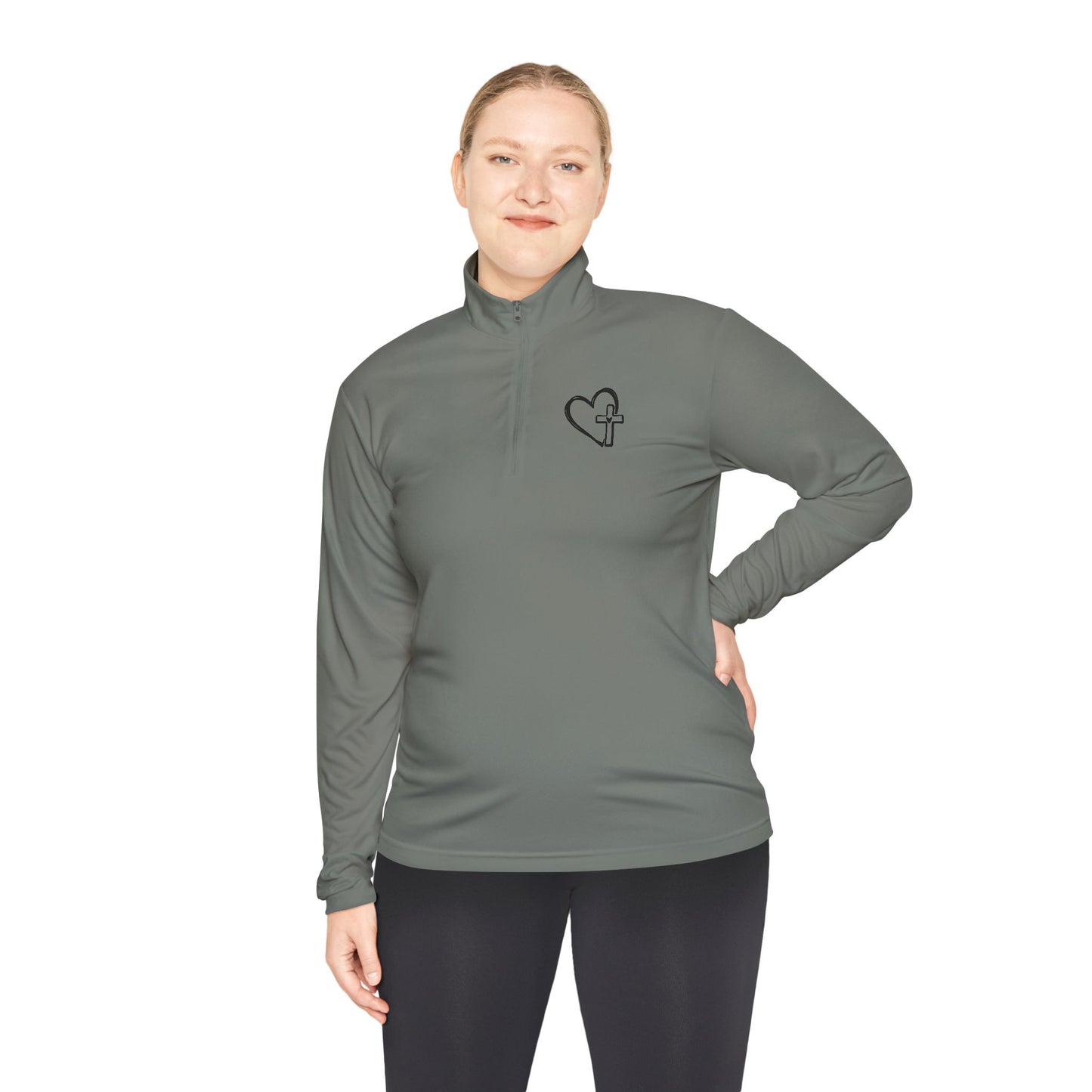 Faith-Inspired Unisex Quarter-Zip Pullover - Cozy Gift for Believers, Spring Wardrobe Essential, Nature Lovers Attire, Ideal for Church