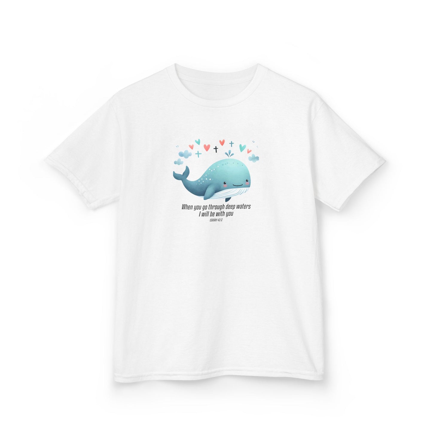 Whale-Themed Kids Heavy Cotton Tee - Cute, Fun T-Shirt, Perfect for Birthday Gifts, Summer Parties, Ocean Lovers, Kids' Apparel