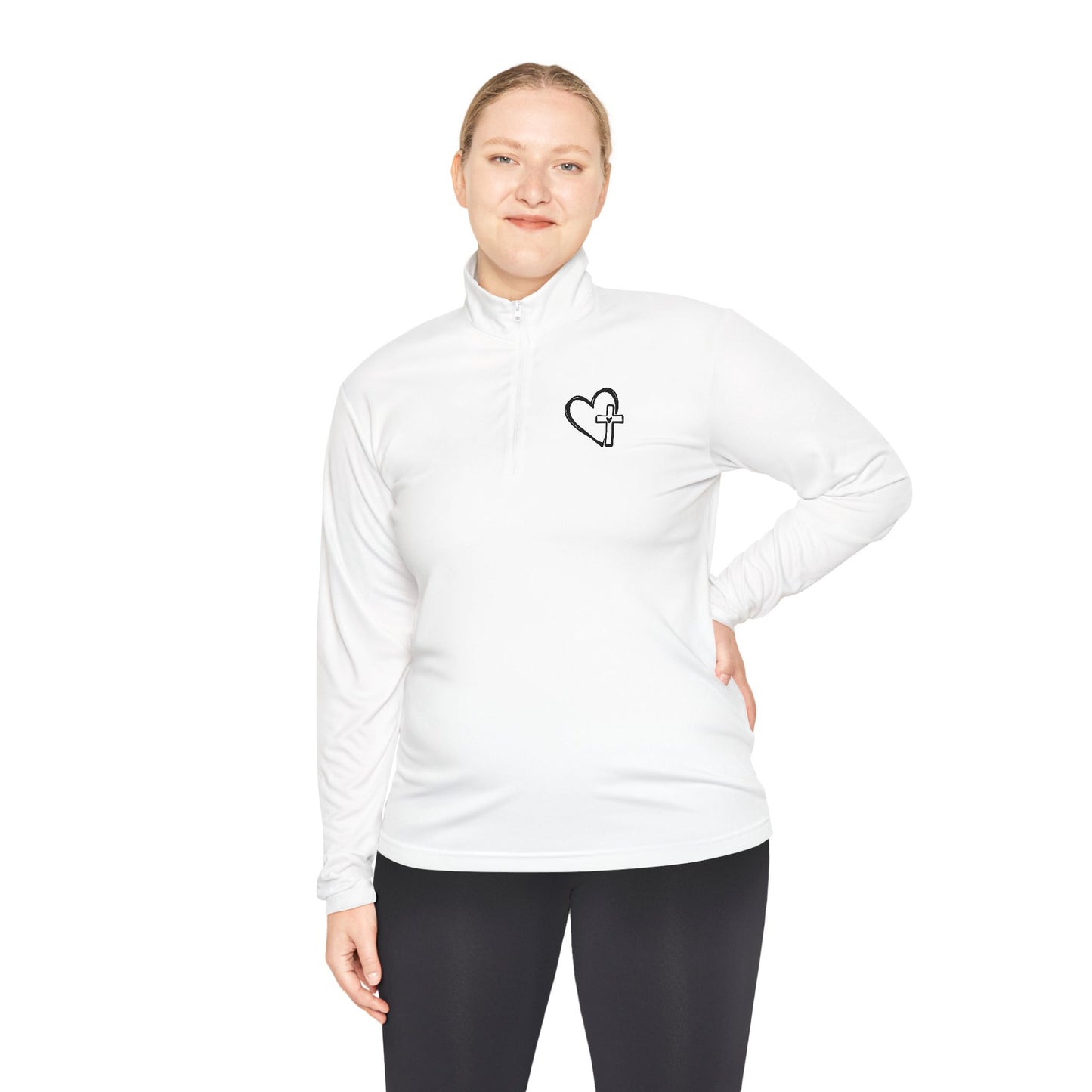 Faith-Inspired Unisex Quarter-Zip Pullover - Cozy Gift for Believers, Spring Wardrobe Essential, Nature Lovers Attire, Ideal for Church