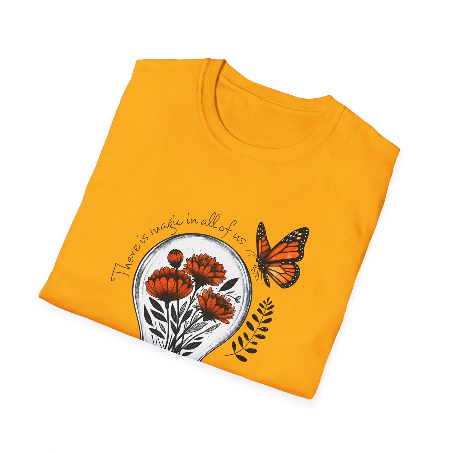 Inspiring Floral & Butterfly T-Shirt, Nature Lover Gift, Eco-Friendly Tee, Vintage Aesthetic Fashion, Motivational Quote Apparel