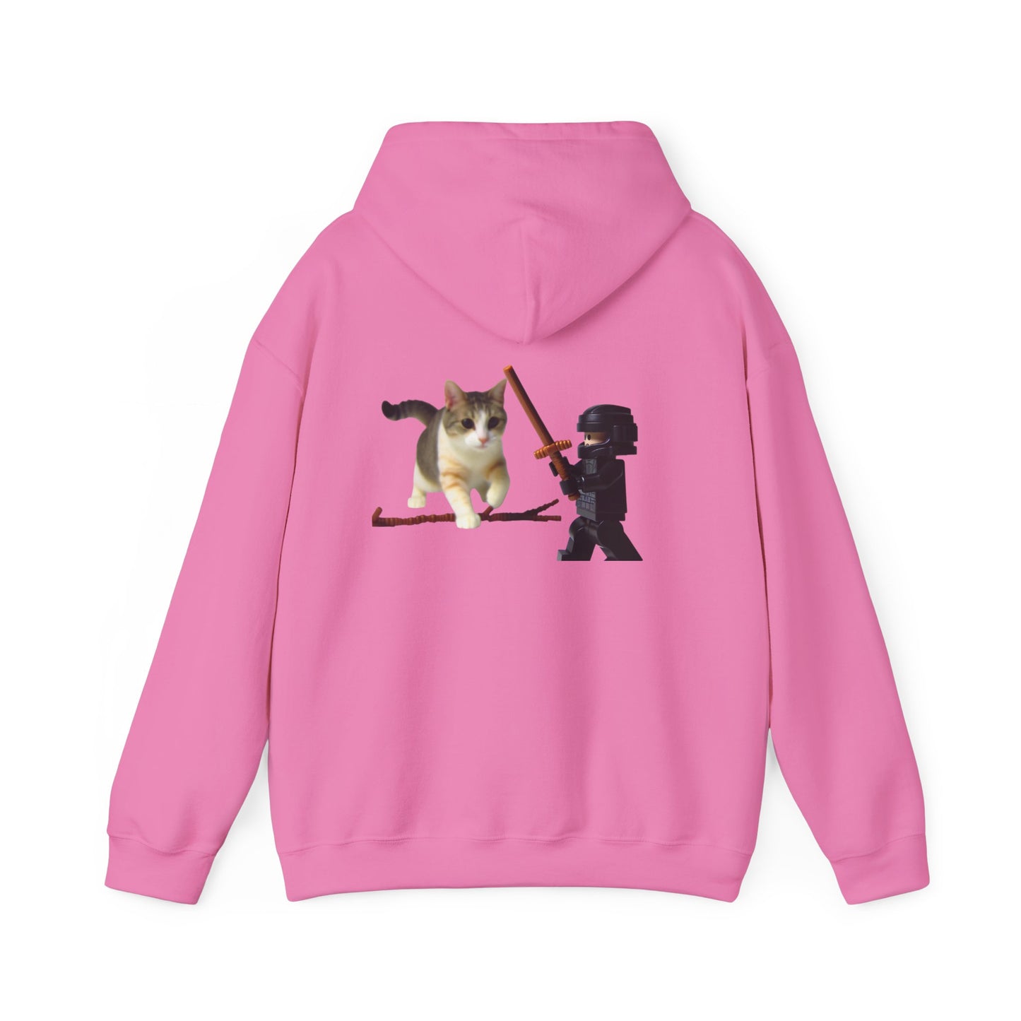 Hooded Sweatshirt - Lego Darth Vader Sword Fighting Giant Cat Design