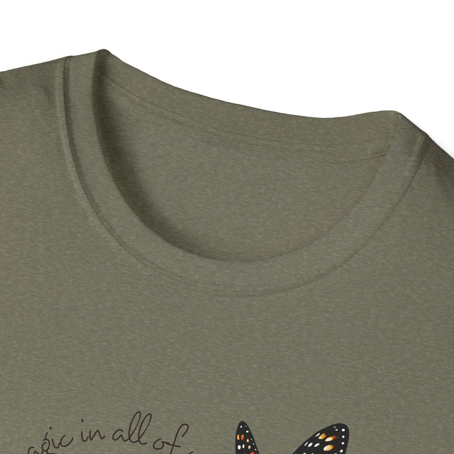Inspiring Floral & Butterfly T-Shirt, Nature Lover Gift, Eco-Friendly Tee, Vintage Aesthetic Fashion, Motivational Quote Apparel