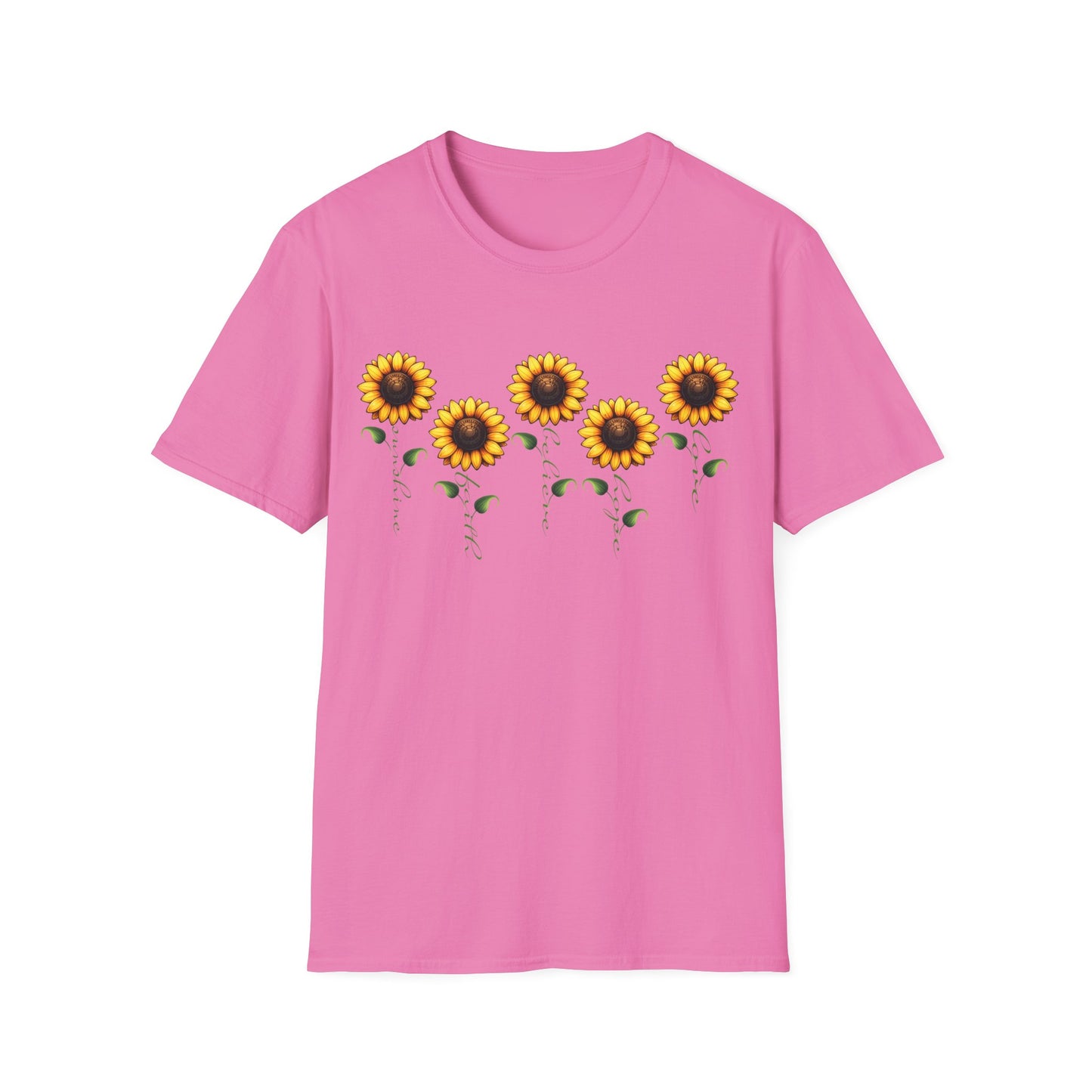 Sunflower Garden Unisex Softstyle T-Shirt, Floral Tee, Nature Lover Gift, Summer Apparel, Boho Aesthetic