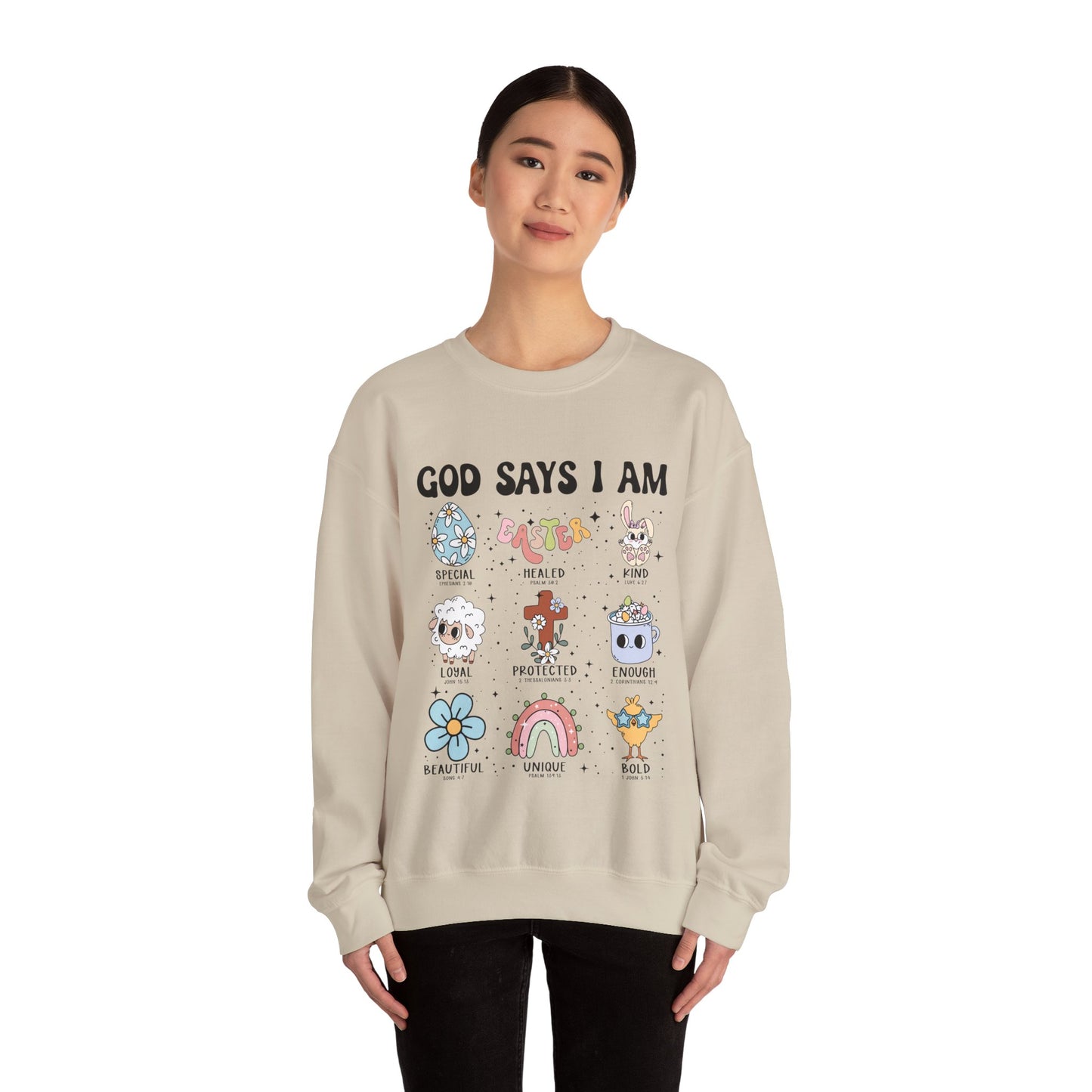 Inspirational God Says I Am Sweatshirt, Easter Gift, Motivational Apparel, Cozy Crewneck, Positive Affirmation Sweatshirt, Unisex Gift