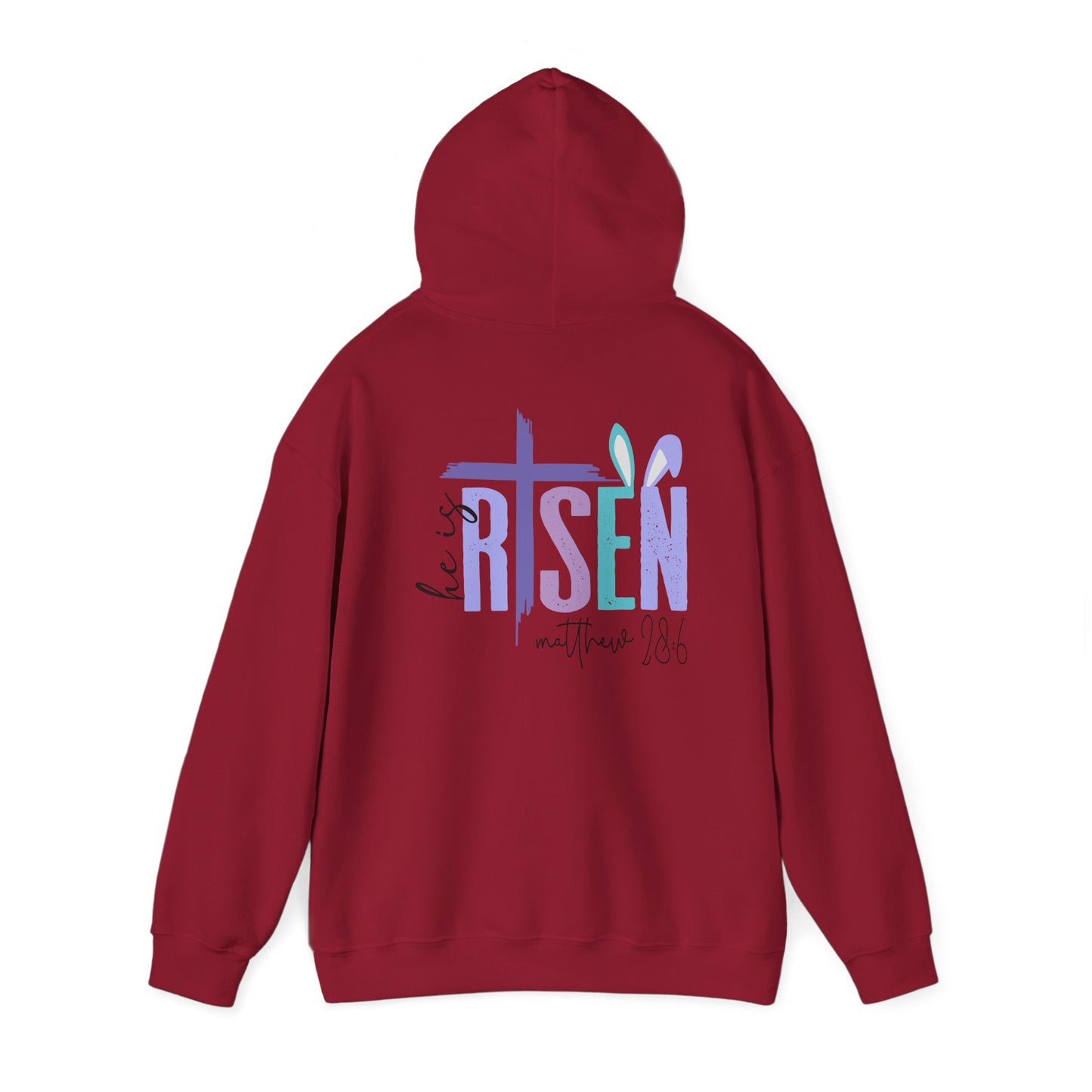 He is Risen Unisex Heavy Blend Hoodie - Faithful Comfort, Biblical Message, Perfect for Easter, Church Events, Spring Celebrations, Cozy