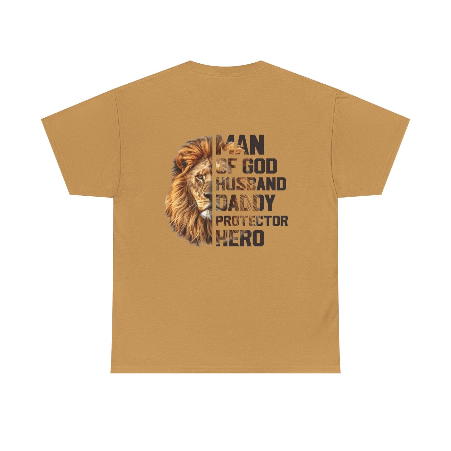 Lion Faith Husband Tee, Protector Shirt, Unisex Christian Tshirt, Daddy Tee, Man of God Top, Religious Gift, Lion Print Shirt, Faith Words